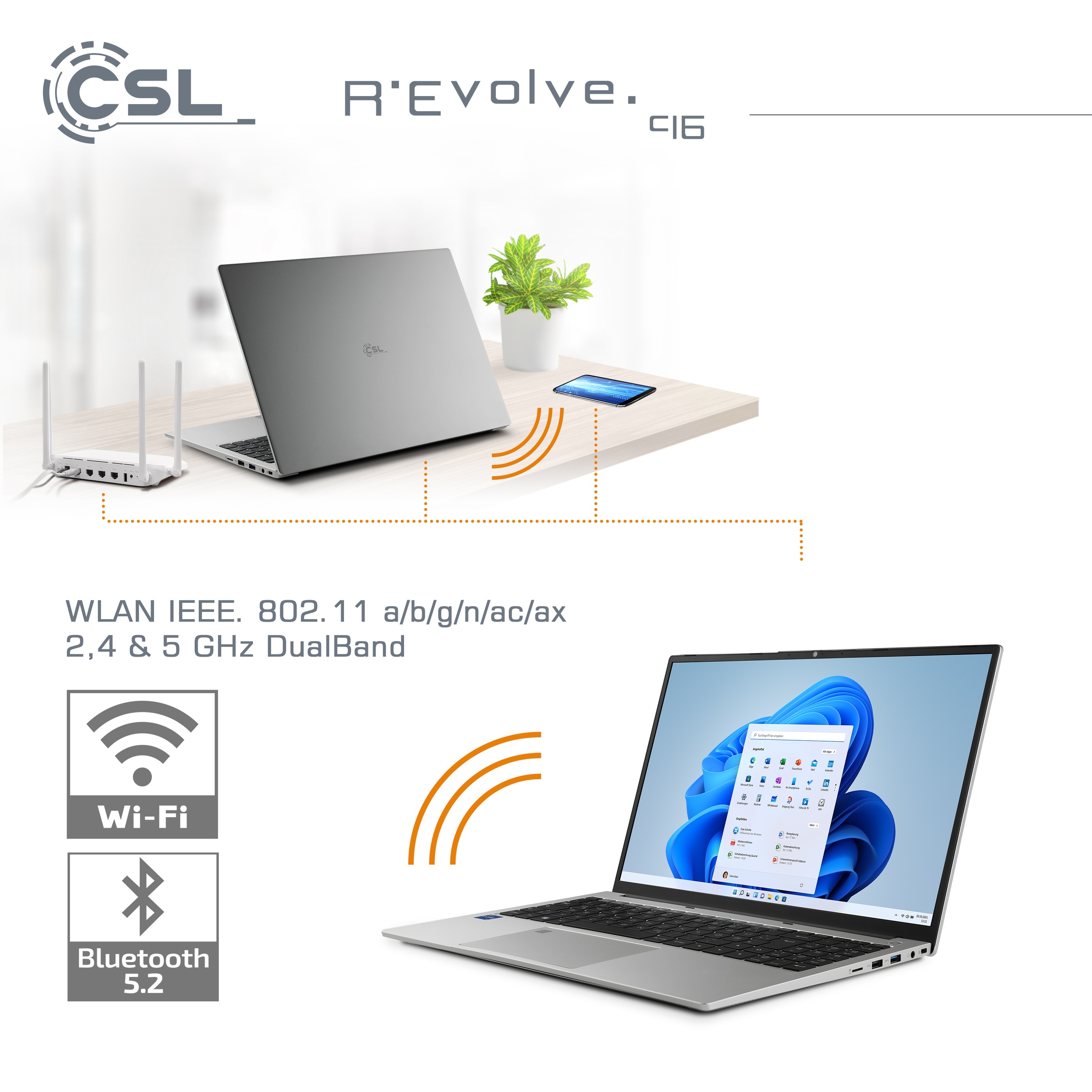 CSL Notebook »R'Evolve C16«, 40,64 cm, / 16 Zoll, Intel, Core i5, 2000 GB SSD