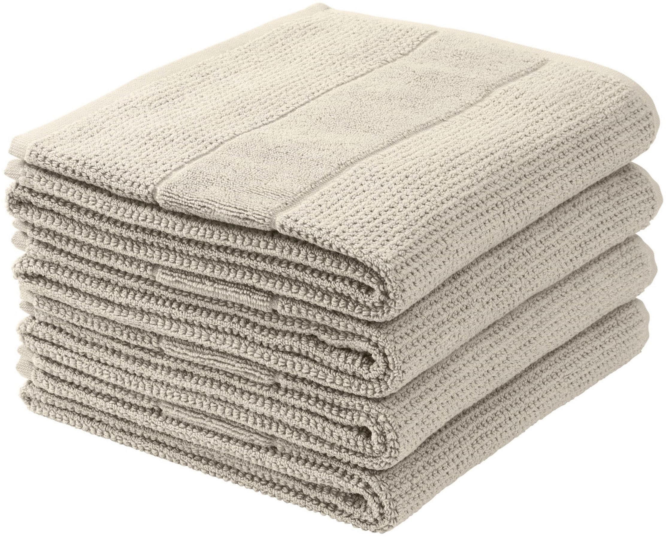 Schiesser Handtücher »Turin im 4er Set aus 100% Baumwolle«, (4 St.),  Reiskorn-Optik, MADE IN GREEN by OEKO-TEX®-zertifiziert