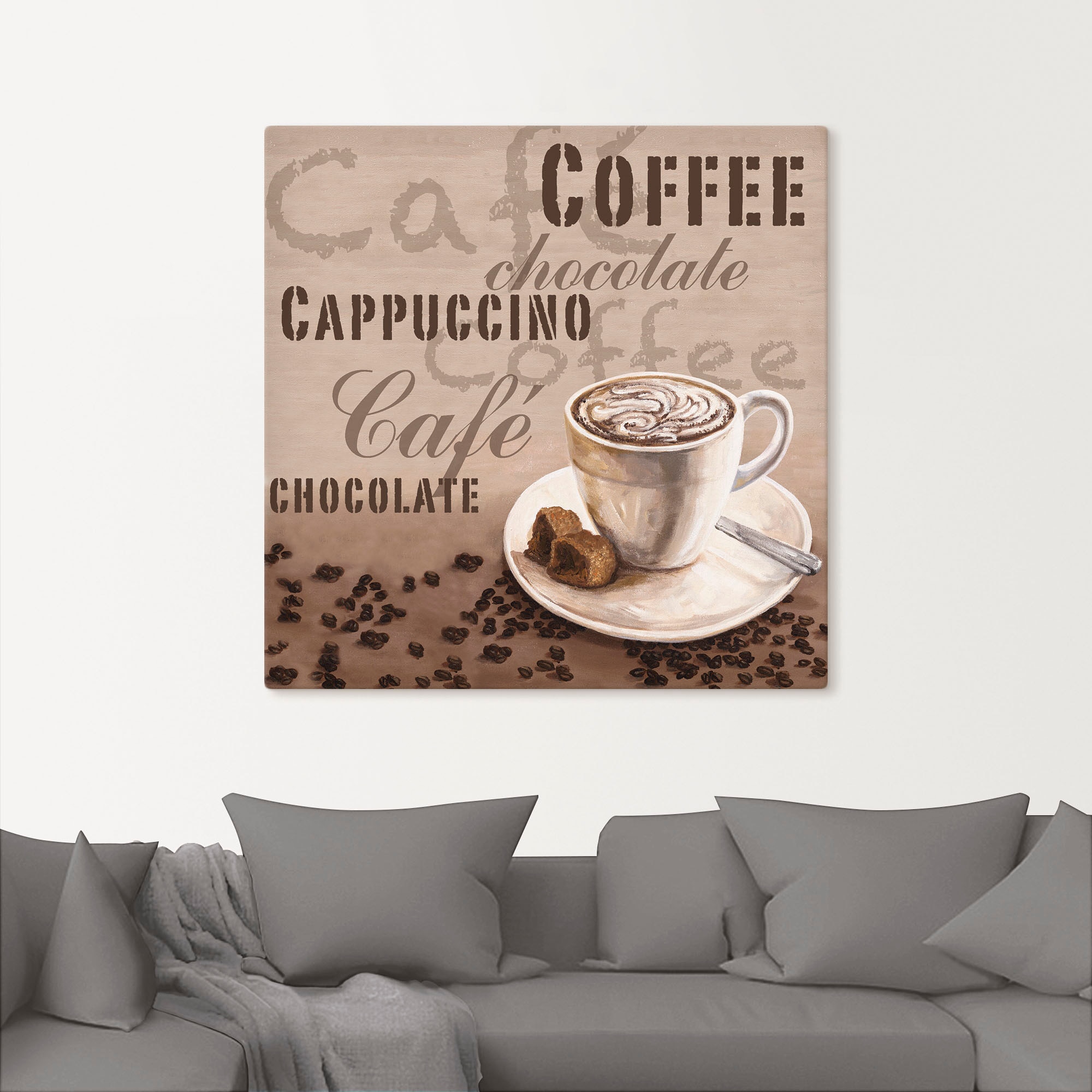 Artland Leinwandbild »Schokolade - Cappucino« Getränke 1 Stk. tlg. auf Holzrahmen gespannt