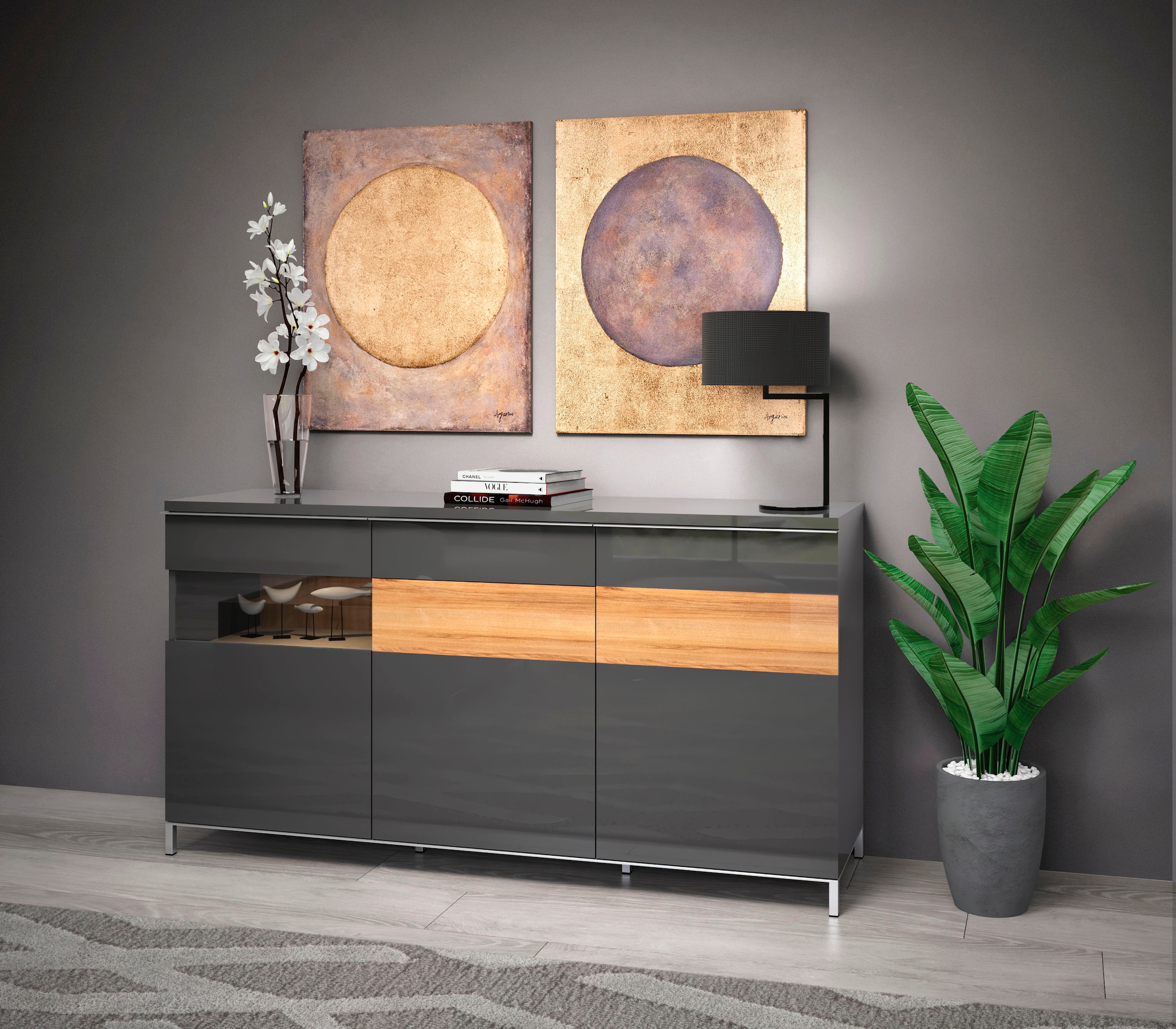 Places of Style Sideboard »Onyx«, Kommode mit Soft-Close-Funktion, Breite 167,5 cm