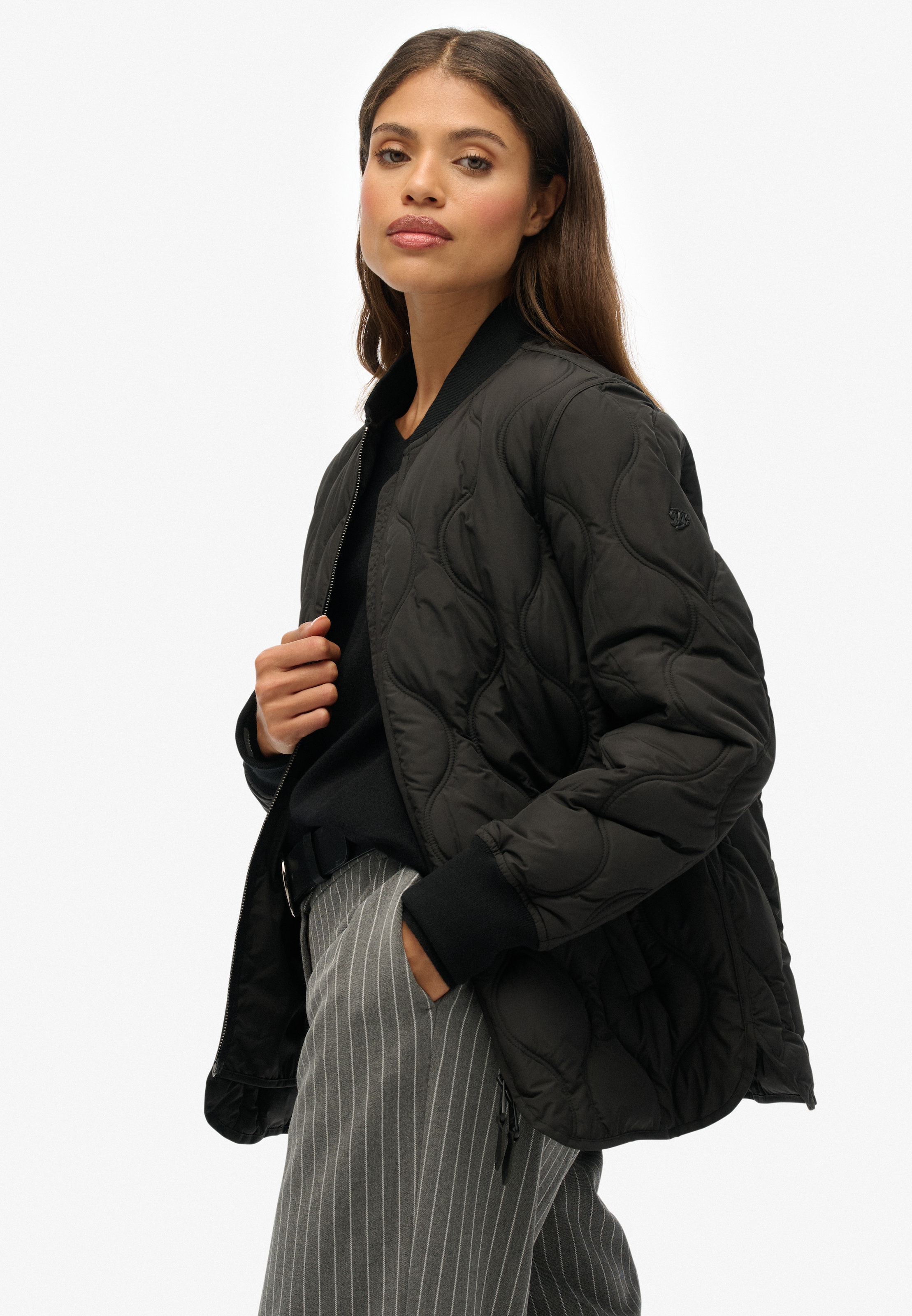Superdry Steppjacke »SHORT QUILTED LINER JACKET«, ohne Kapuze