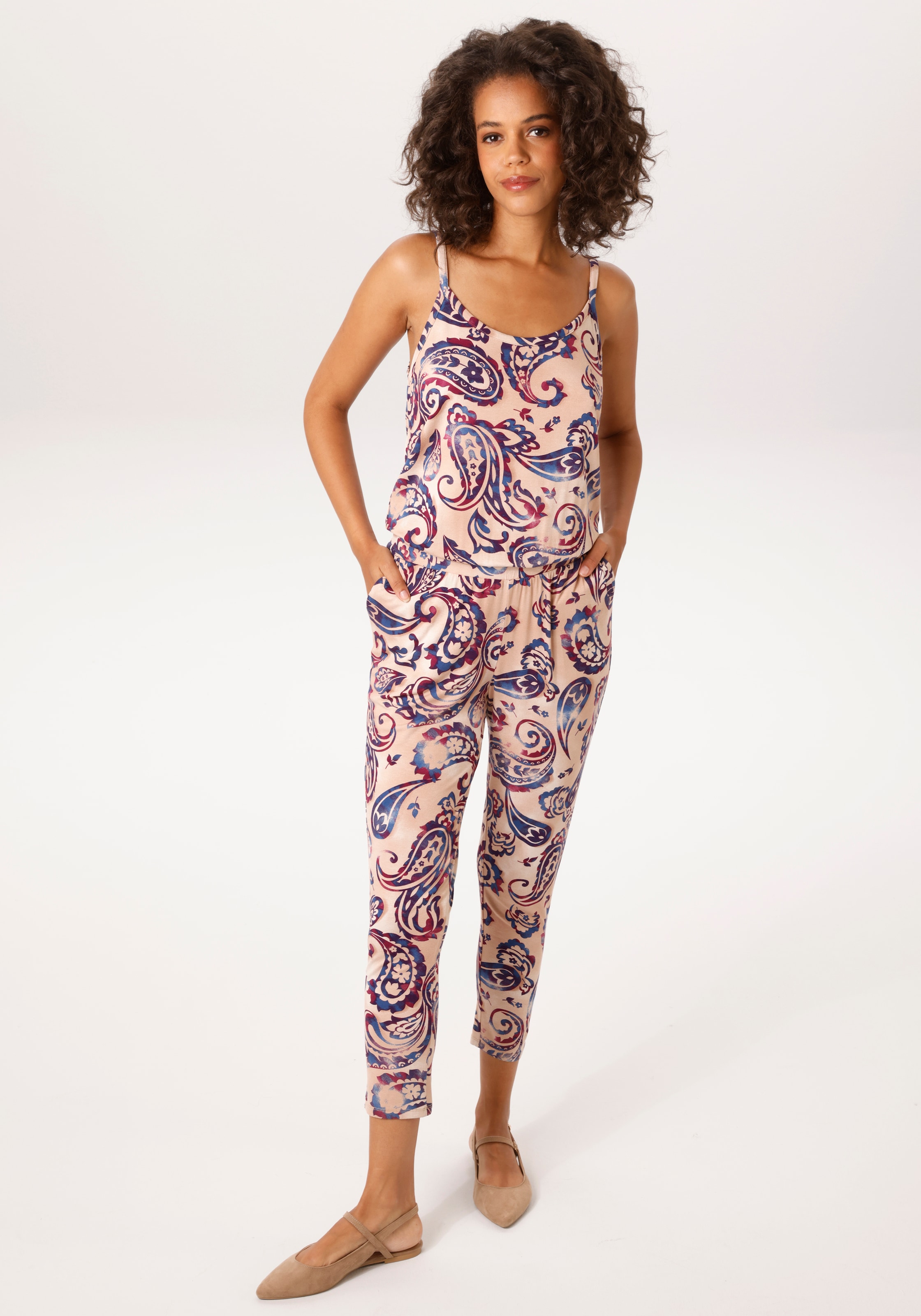Aniston CASUAL Overall mit großflächigem Paisley-Muster im Batik-Look - NEUE KOLLEKTION