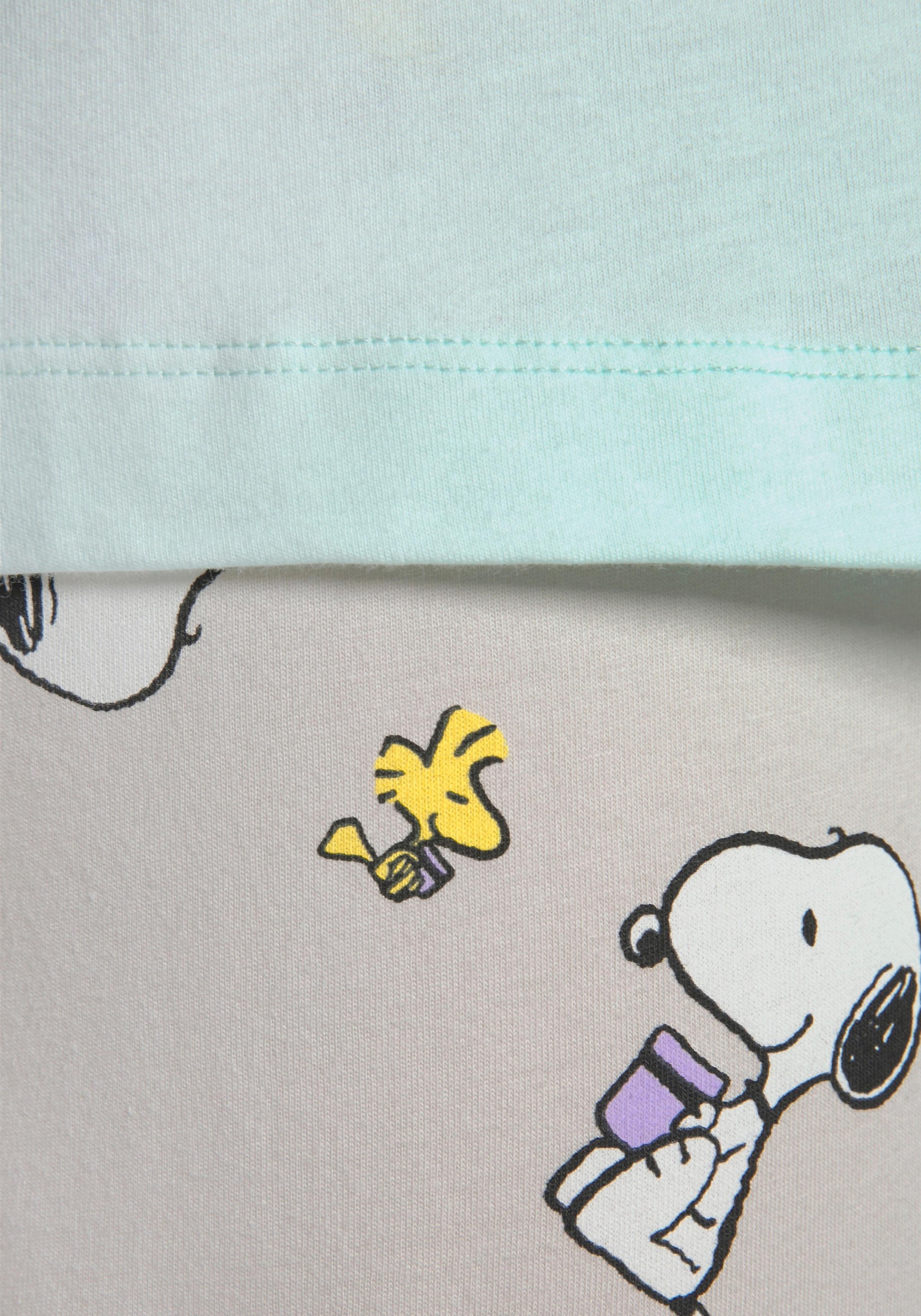 1 Woodstock Stück), Peanuts ♕ Druck und (2 Pyjama, tlg., Snoopy bei mit