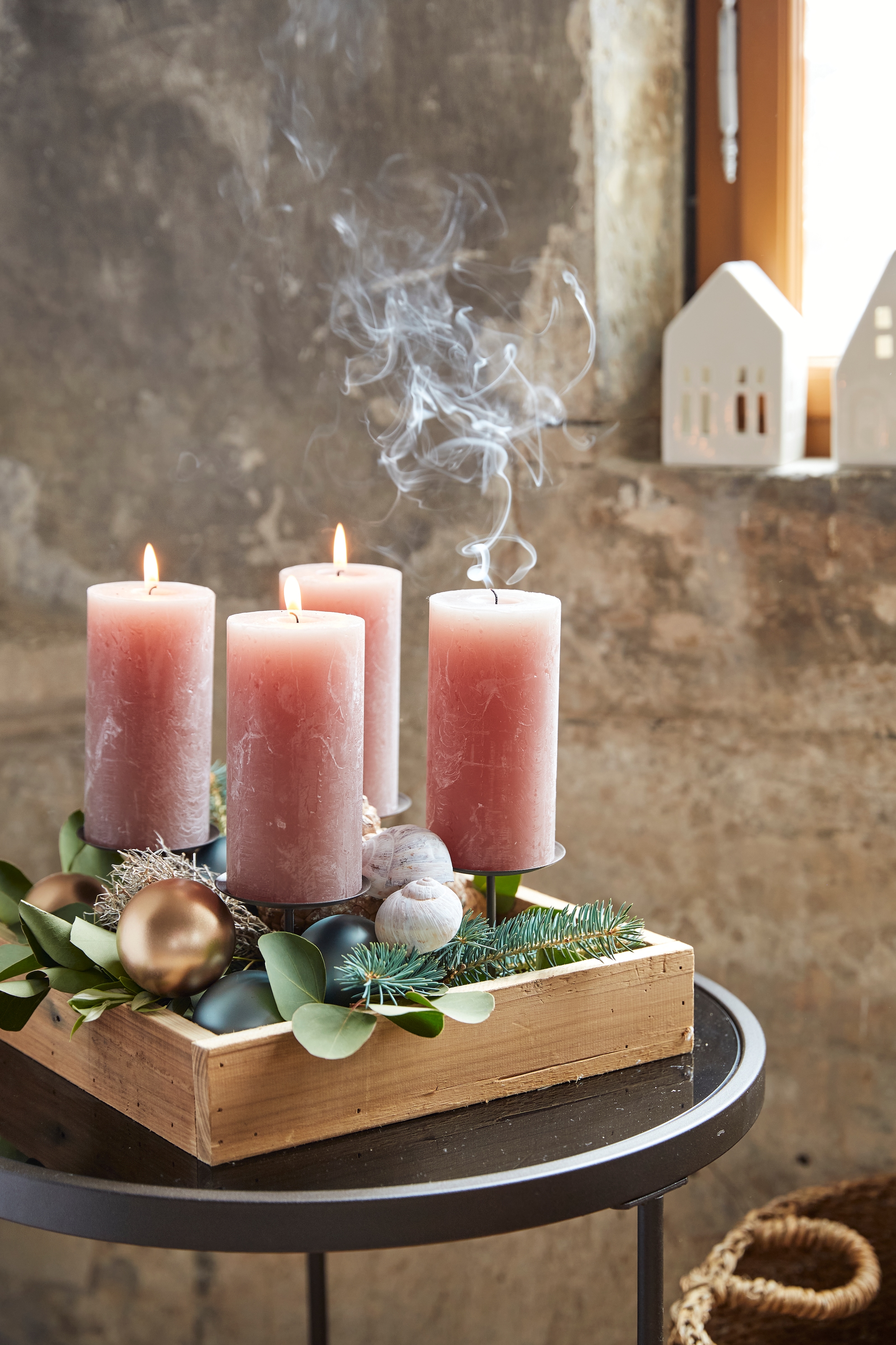 Creativ deco Adventsleuchter »Weihnachtsdeko«, Kerzen, Adventsleuchter als für 4 bestellen auf ideal Raten (1 St.)