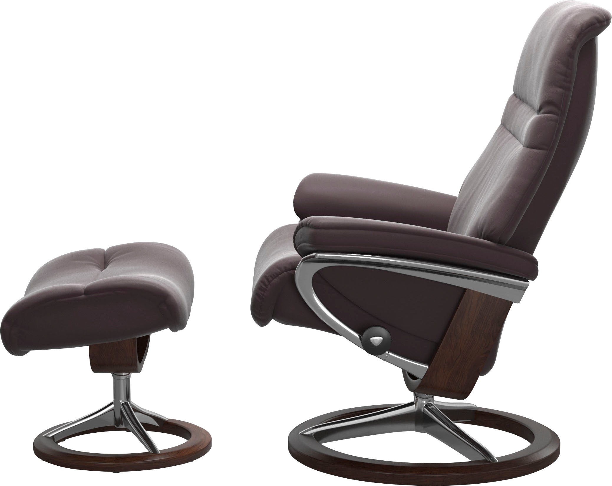 Stressless® Relaxsessel »Sunrise«, (Set, Relaxsessel mit Hocker), mit Signature Base, Größe S, Gestell Braun