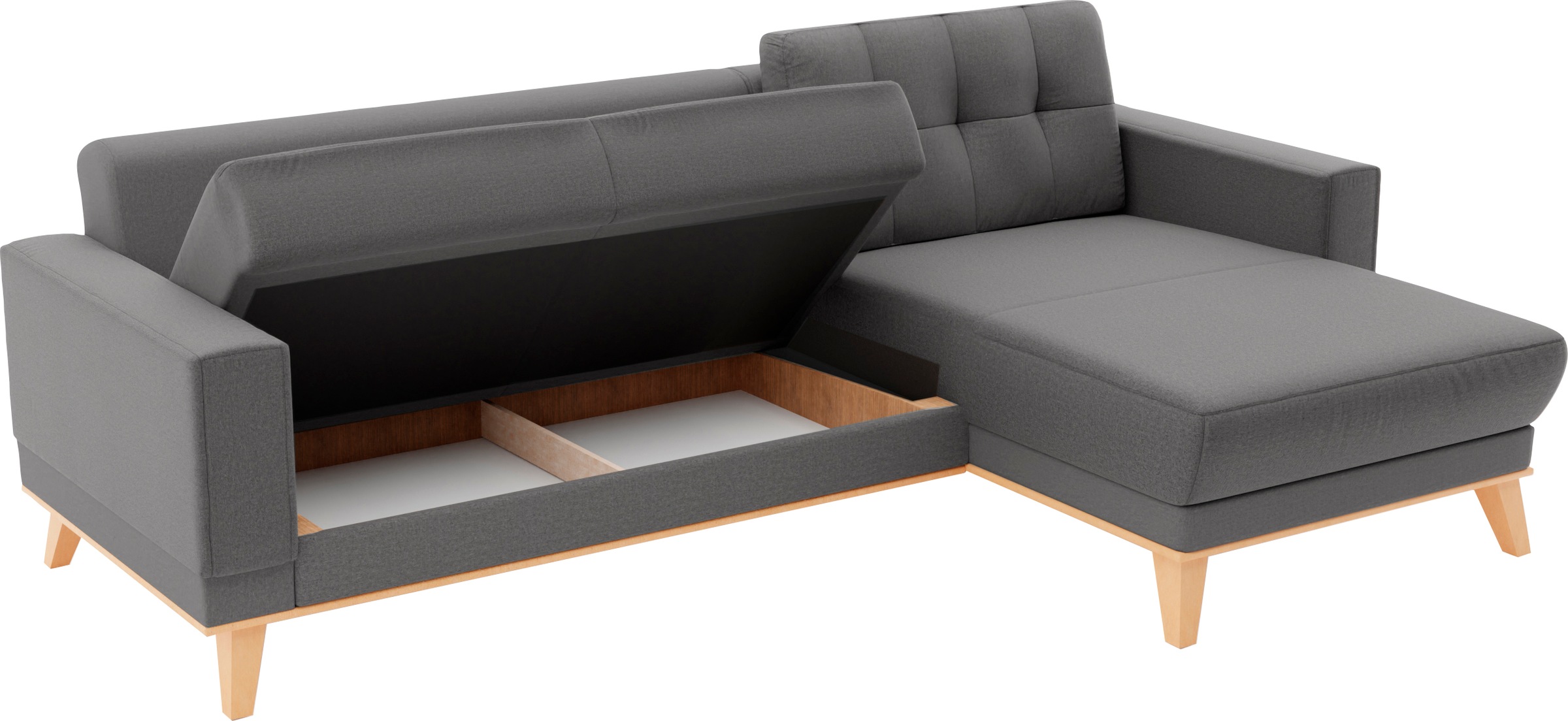 sit&more Ecksofa »Lavida L-Form«, wahlweise mit Kippfunktion und Bettkasten