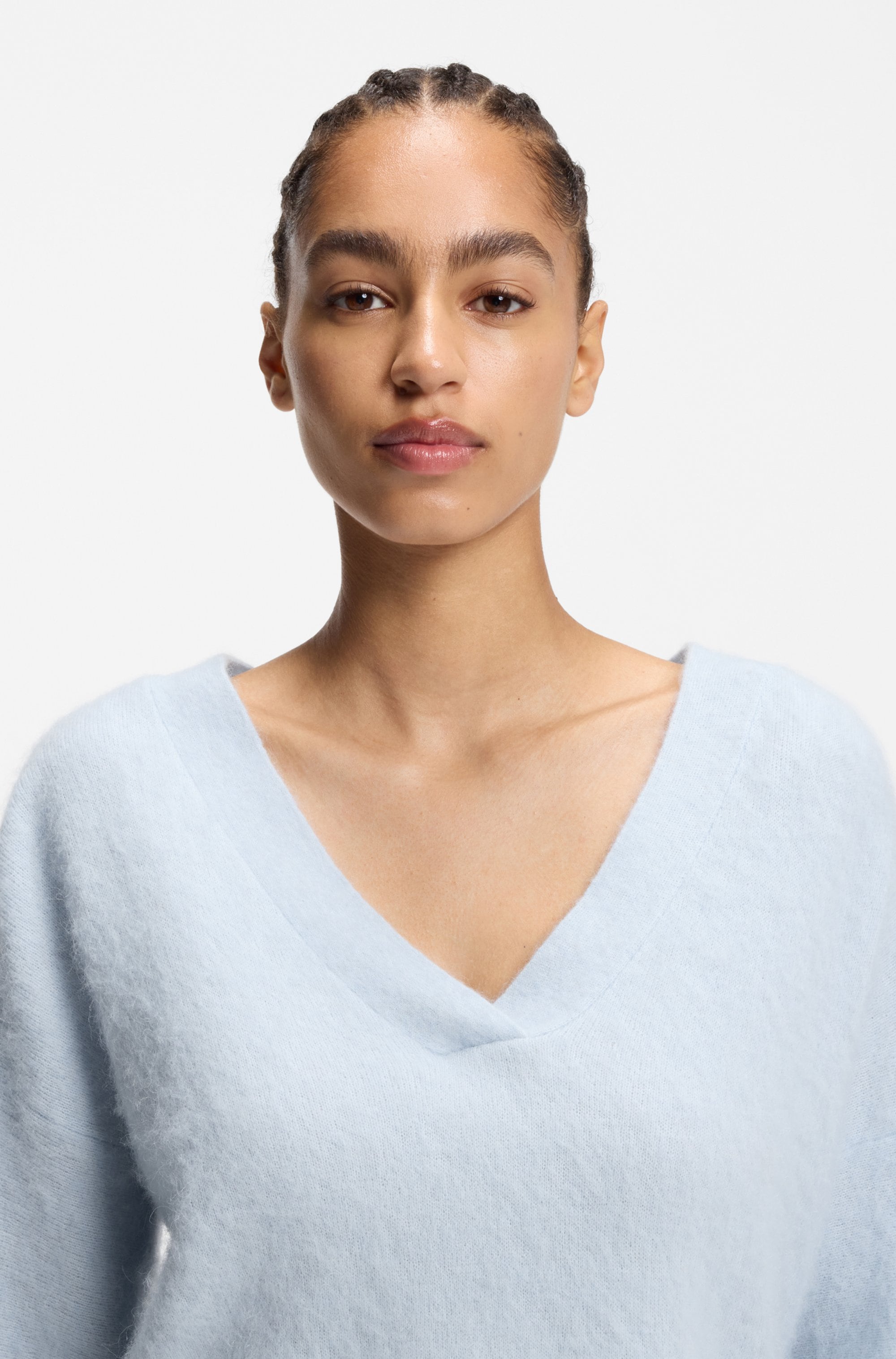 BOSS ORANGE Strickpullover »Fiti Premium Damenmode« mit V-Ausschnitt