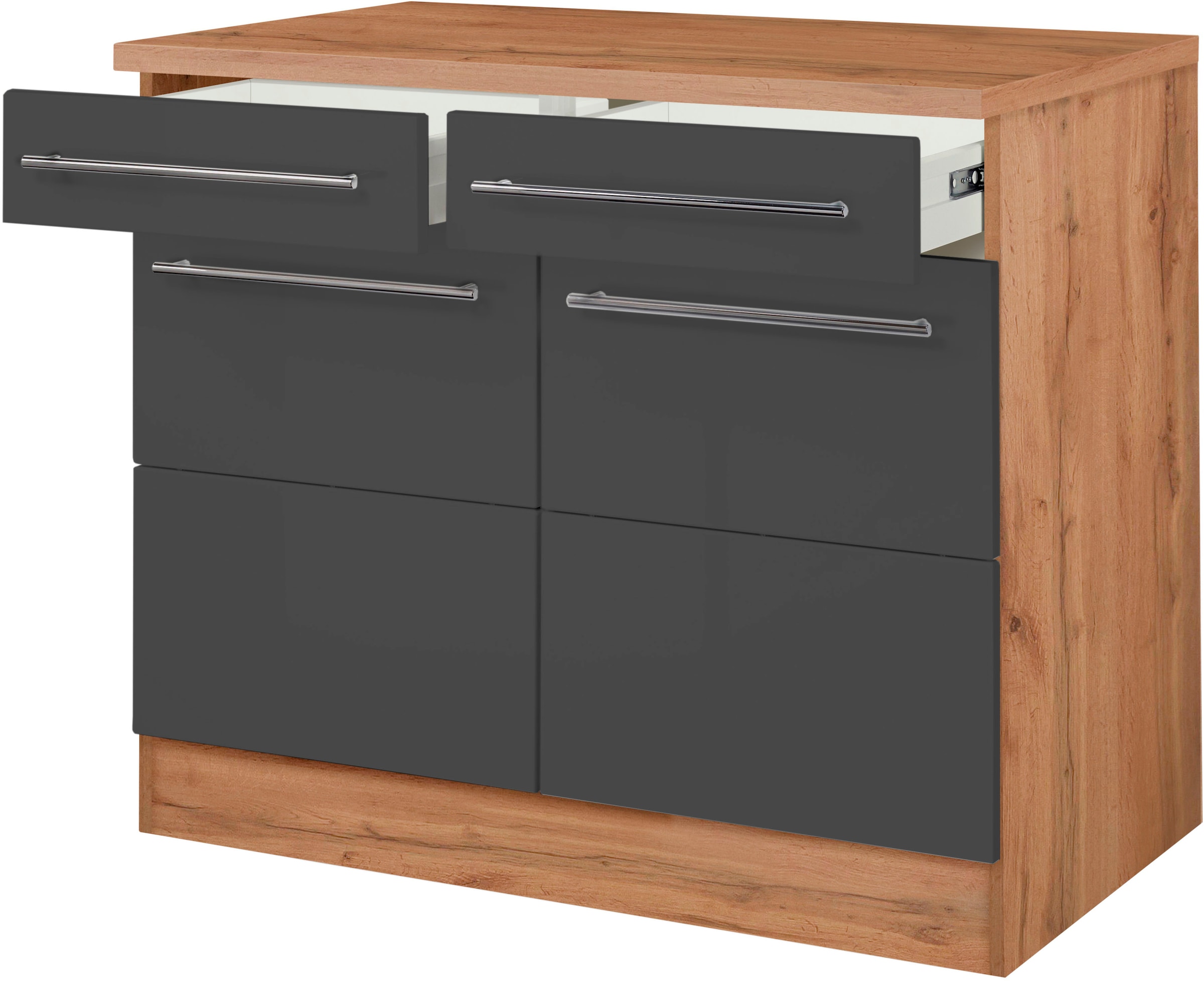 HELD MÖBEL Unterschrank »Wien«, Breite 100 cm, 2 Türen, 2 Schubkästen, für viel Stauraum