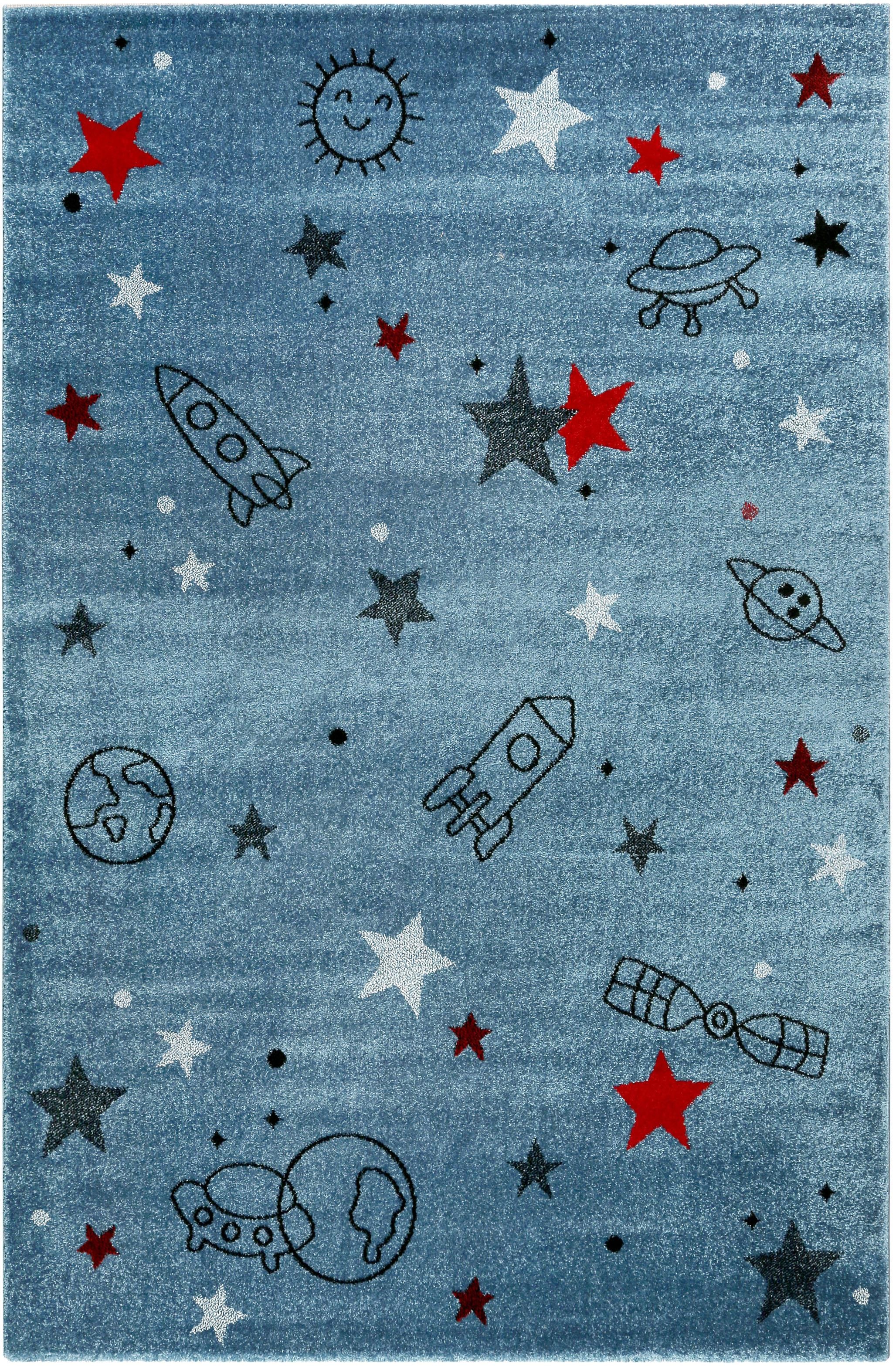 Esprit Kinderteppich »Yoda  ESP-21980« rechteckig 13 mm Höhe Weltall Design, Astronaut, Kurzflor, Kinderzimmer