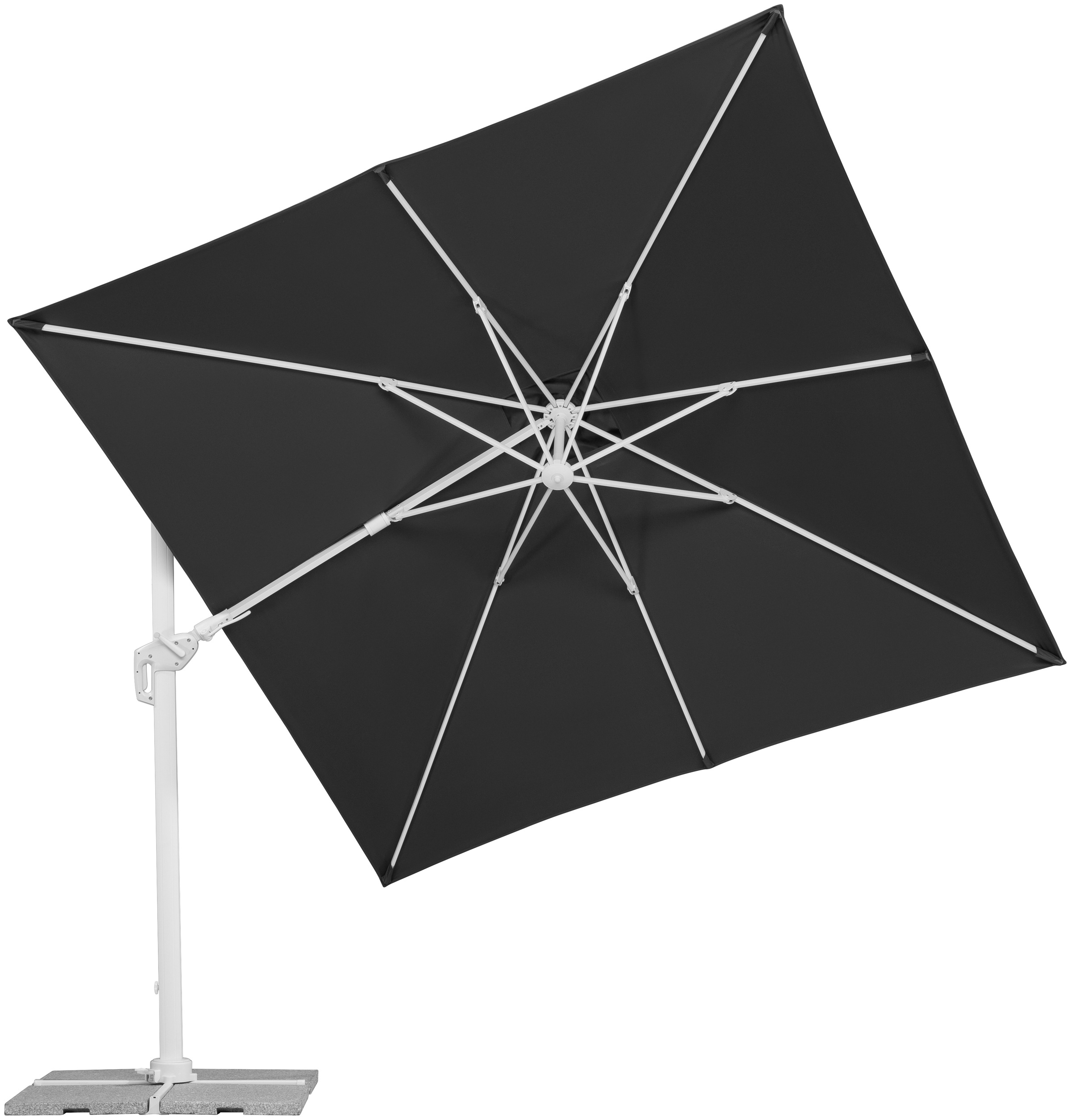 Schneider Schirme Ampelschirm »Rhodos Twist Bianco« mit Schutzhülle und Schirmständer, ohne Wegeplatten