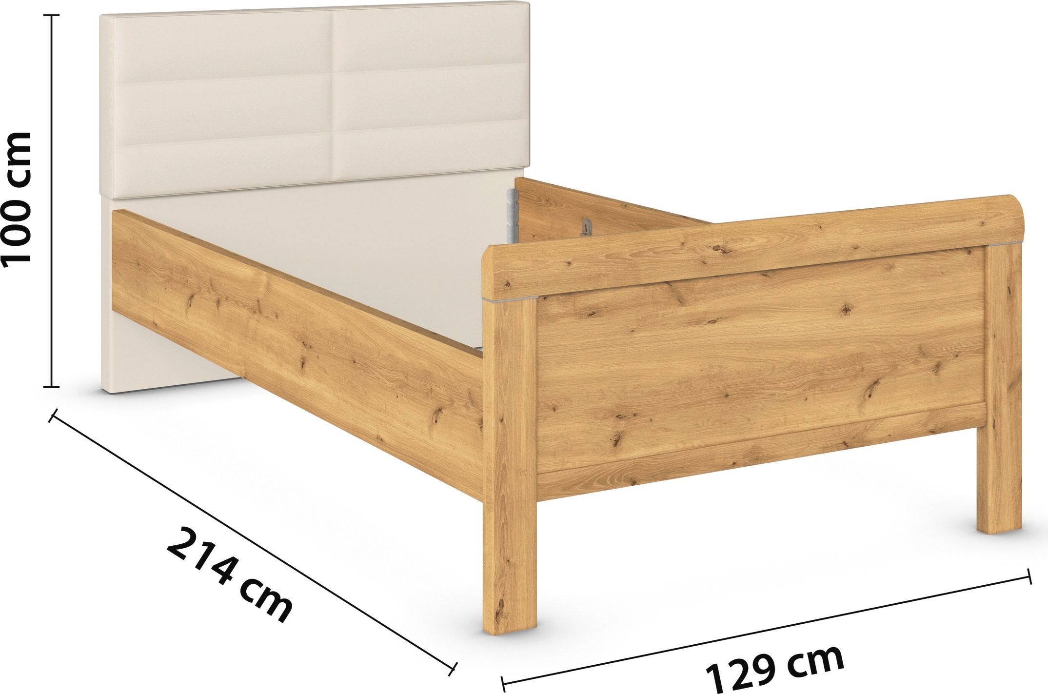 rauch Bett »Bett Einzelbett Stollenbett EVELYN«, in Komforthöhe mit Polsterkopfteil in elegantem Stil MADE IN GERMANY