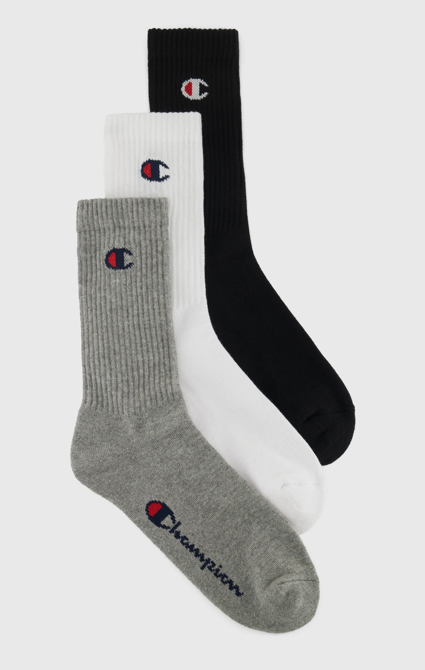 Champion Tennissocken »3 Pack Crew Socks« 3 Paar tlg. für sportive Aktivitäten, aus Baumwolle, Polyester und Elasthan