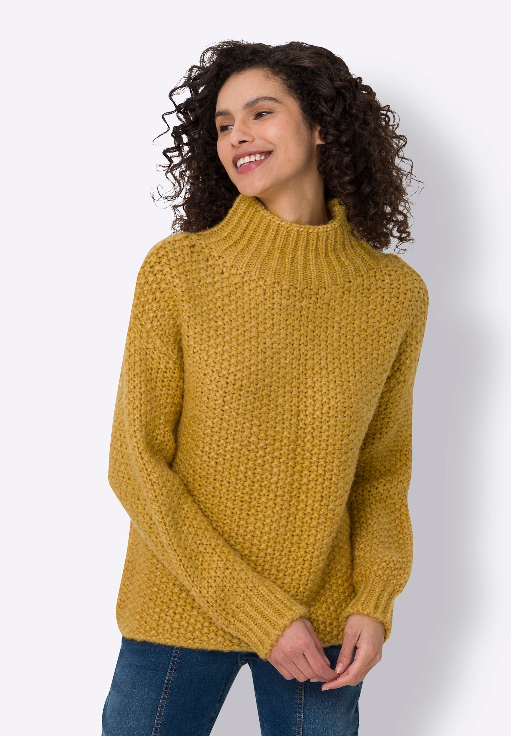 heine Strickpullover »Pullover Stehkragenpullover in Strickstruktur«