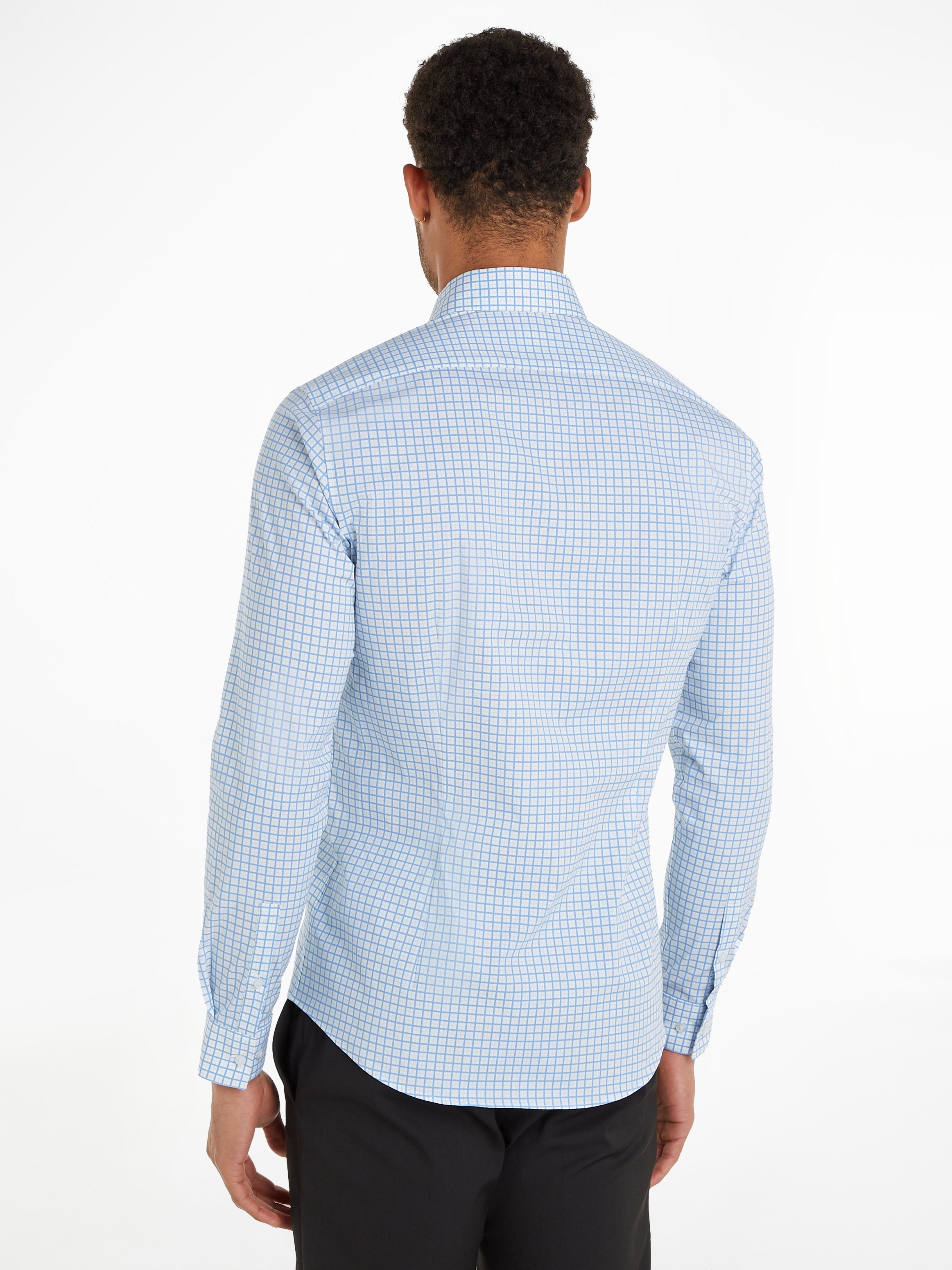 Calvin Klein Langarmhemd »POPLIN CHECK PRINT SLIM SHIRT«