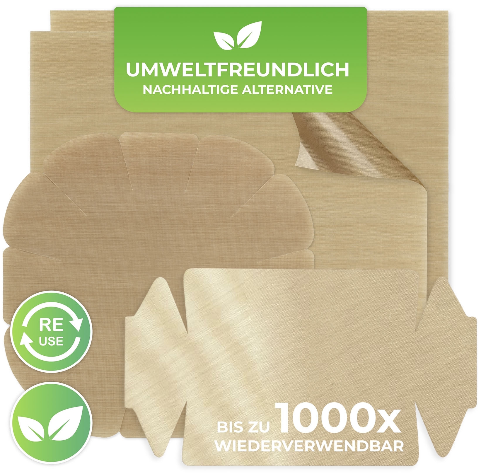 Maximex Backmatte »Antihaft-Zuschnitt«, (Set, 4 tlg.), für runde und eckige Backformen, wiederverwendbar