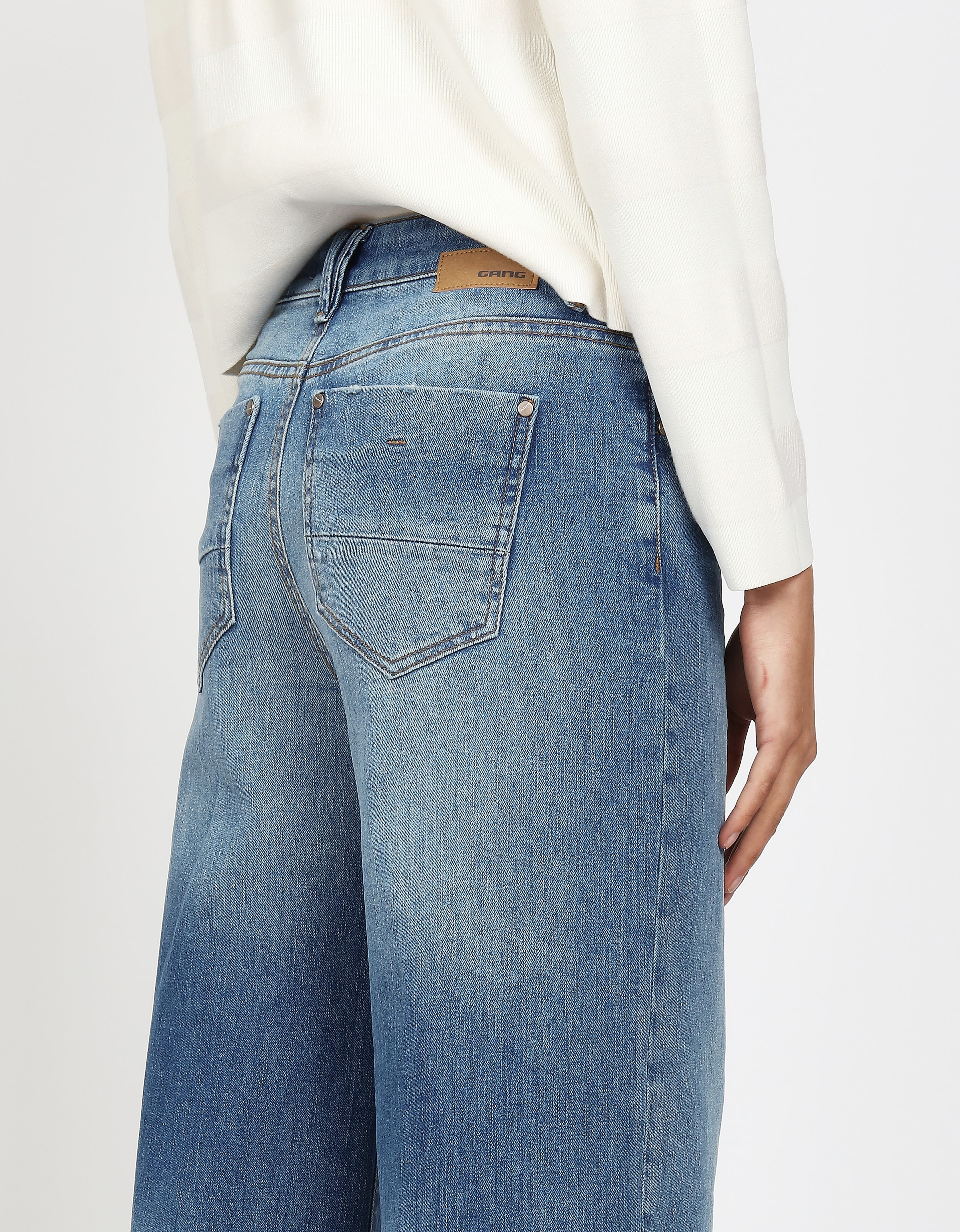 GANG Weite Jeans »94CARLOTTA« weiter Fit im bodenlangen Palazzo-Style