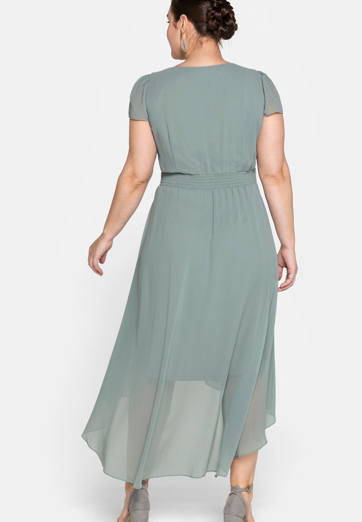 Sheego Jerseykleid »Abendkleid Abendkleid mit Flügelärmeln« Ohne Taschen mit Flügelärmeln