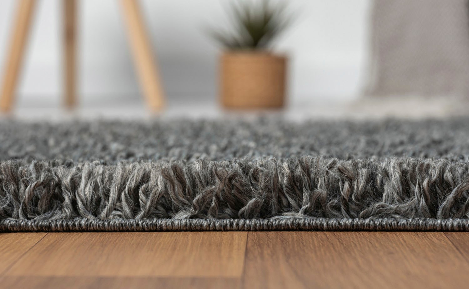 Myflair Möbel & Accessoires Hochflor-Bettumrandung »My Shaggy« Höhe 37 mm 3 Stk. tlg. Shaggy, Uni-Farben, leicht glänzend, extra flauschig, Läufer-Set