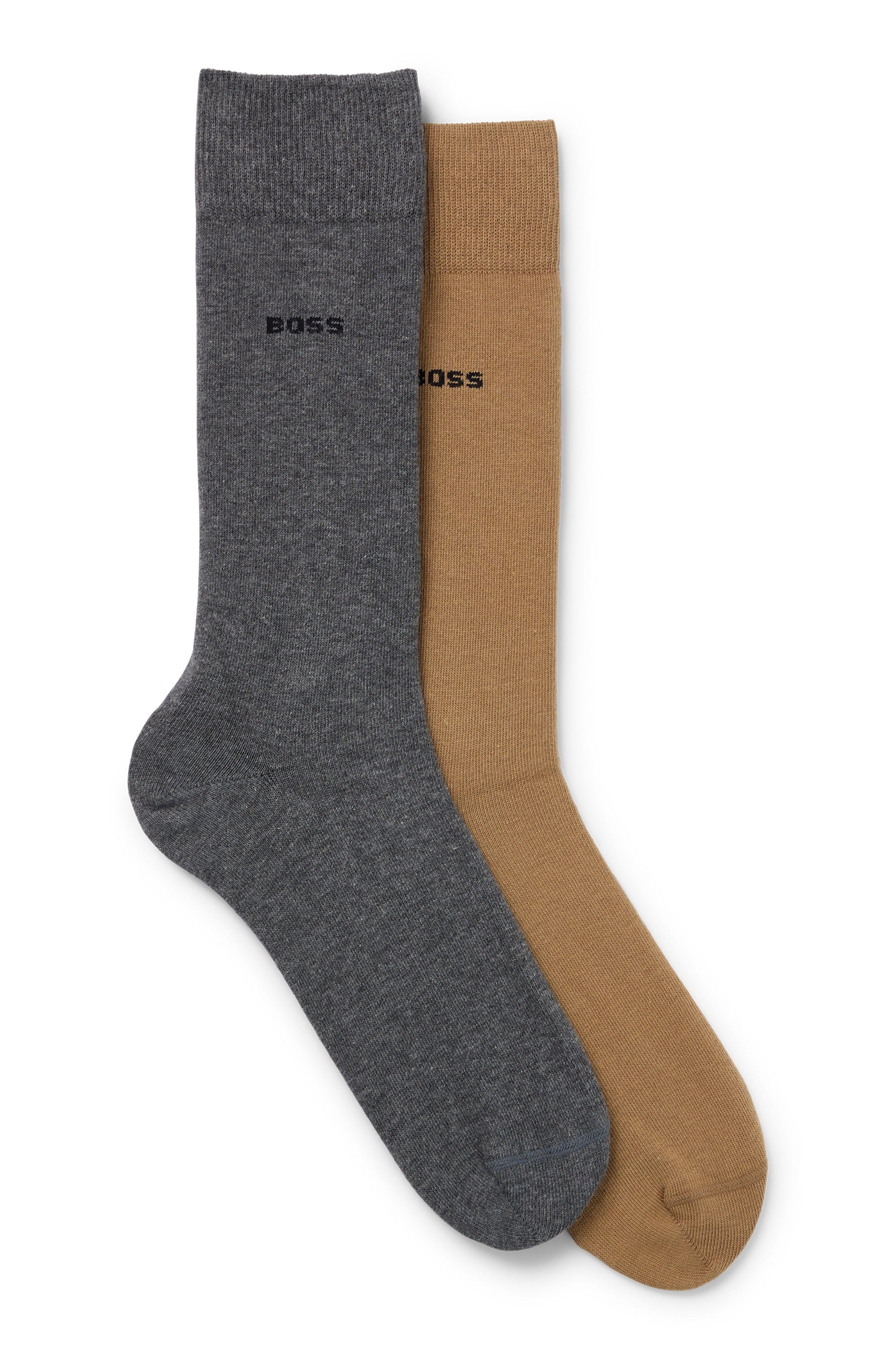 BOSS Businesssocken »2P RS Uni«, (Packung, 2 Paar, 2er Pack), mit eingestricktem BOSS Logo-Schriftzug