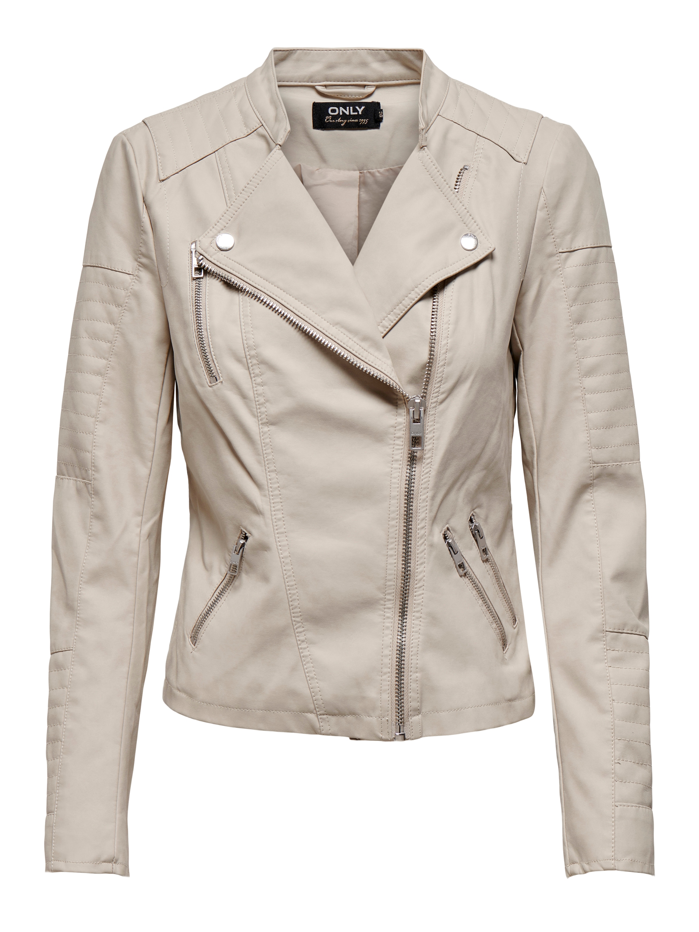 ONLY Lederimitatjacke »ONLAVA FAUX LEATHER BIKER OTW NOOS« mit Biker-Details