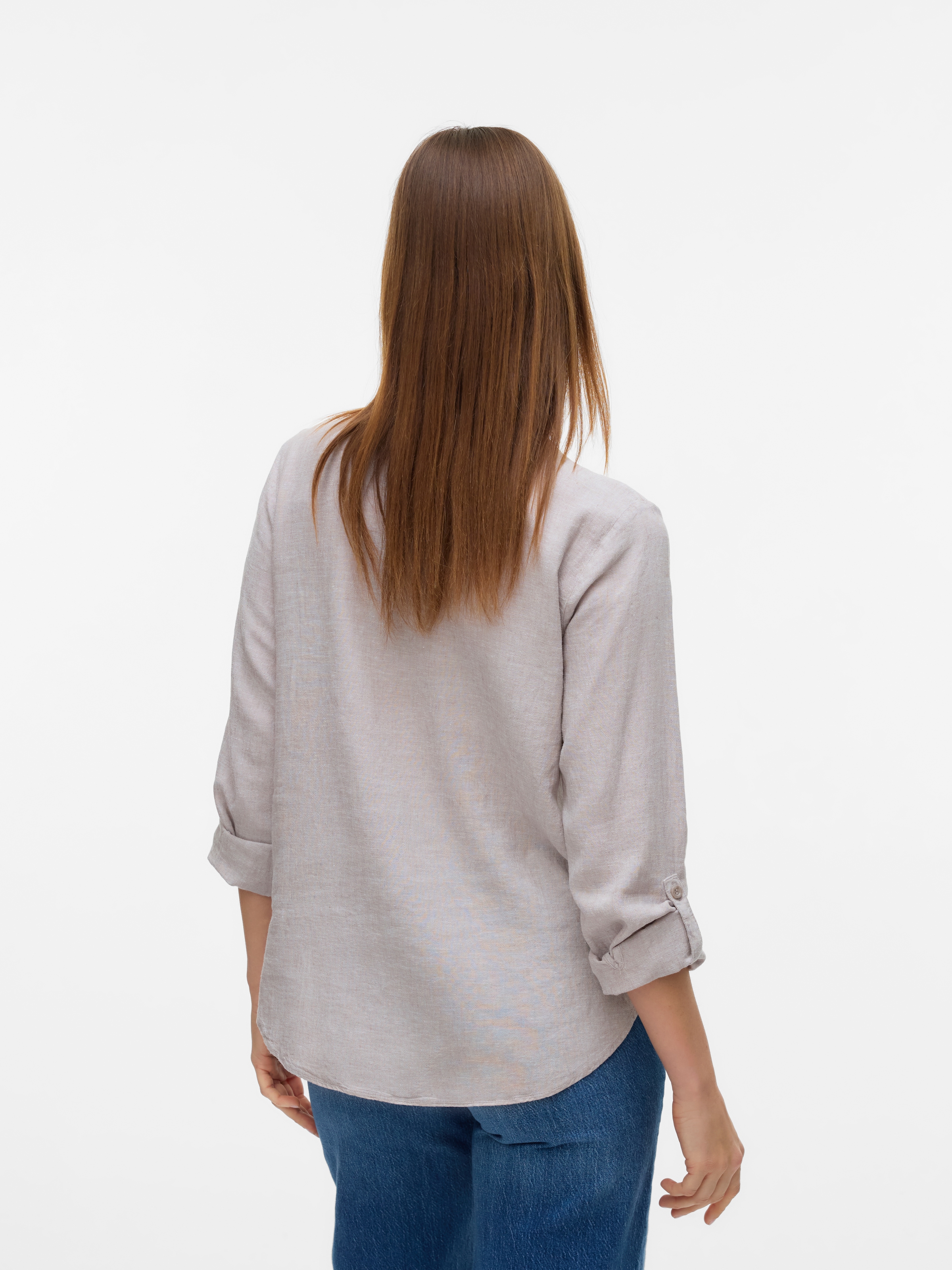 Vero Moda Langarmbluse »VMLINN LS V-NECK SHIRT WVN NOOS«