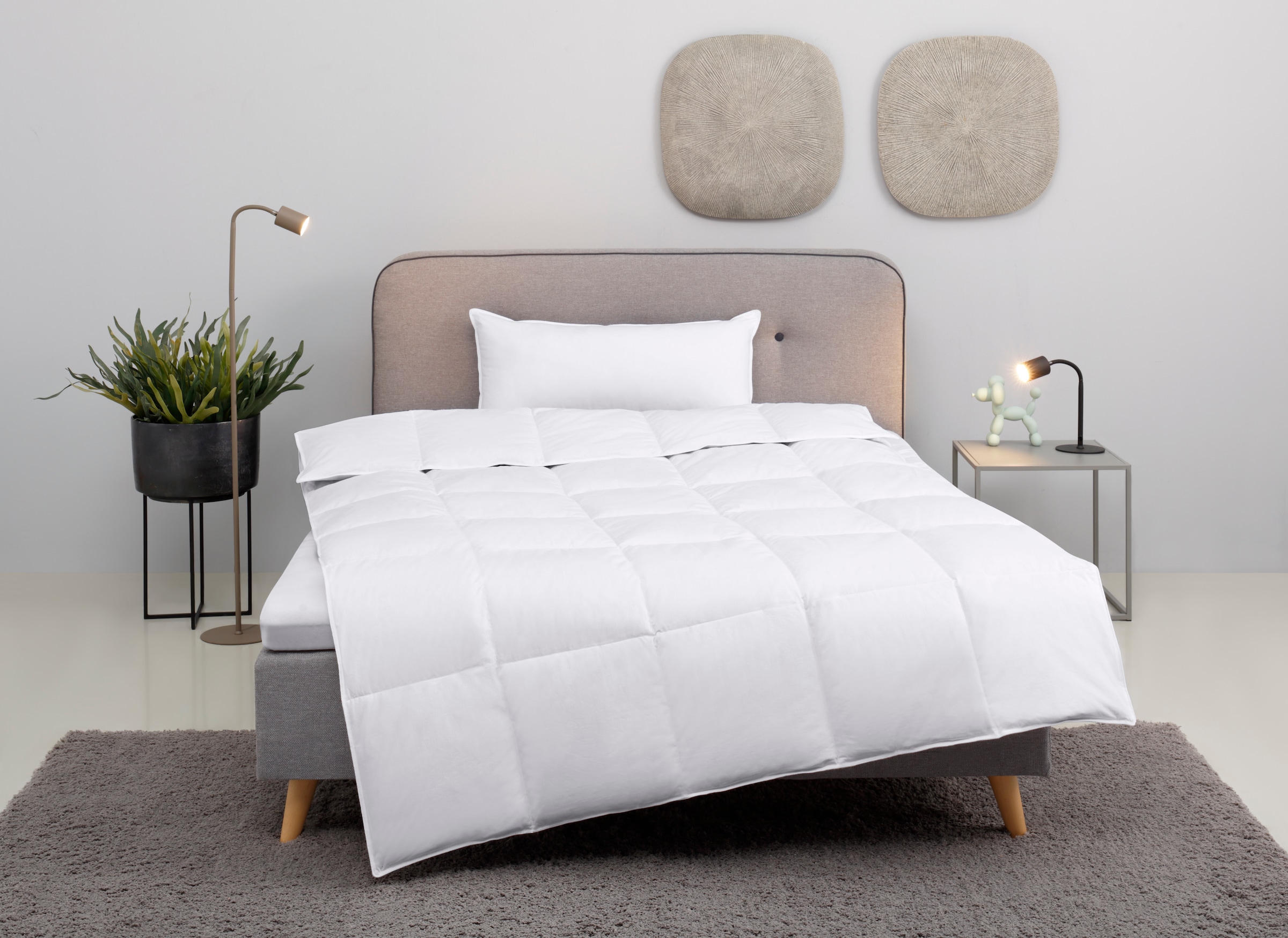 OTTO home Daunenbettdecke + Kopfkissen "Cavanelle Bettdecke 135x200 cm, 155x220 cm" Set mit Kissen 40x80 oder 80x80 cm, Sommer, Winter, Made in Germany