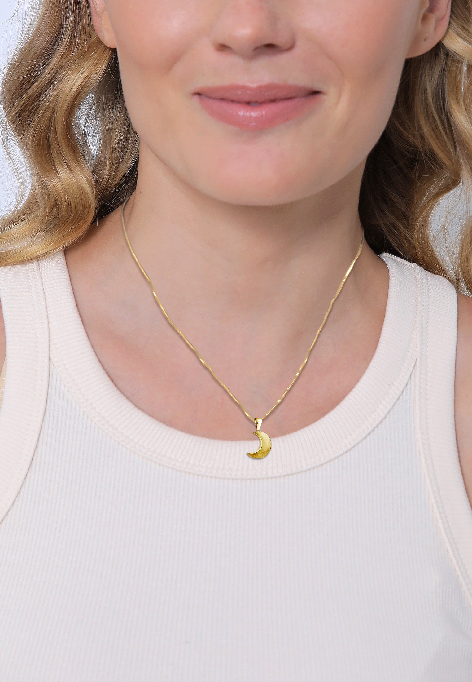 Nenalina Medallionanhänger »Anhänger Halbmond Moon Astro Basic Trend 925 Silber«