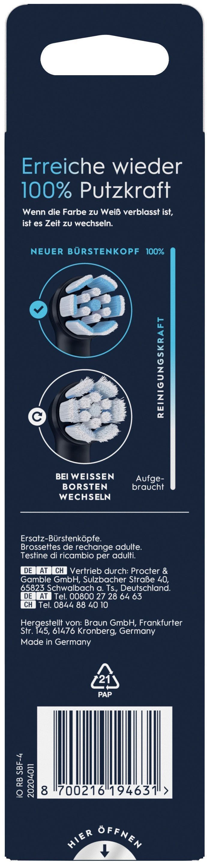Oral-B Aufsteckbürsten »Oral-B iO Sanfte Reinigung«, fortschrittliche Plaque-Entfernung, für empfindliches Zahnfleisch