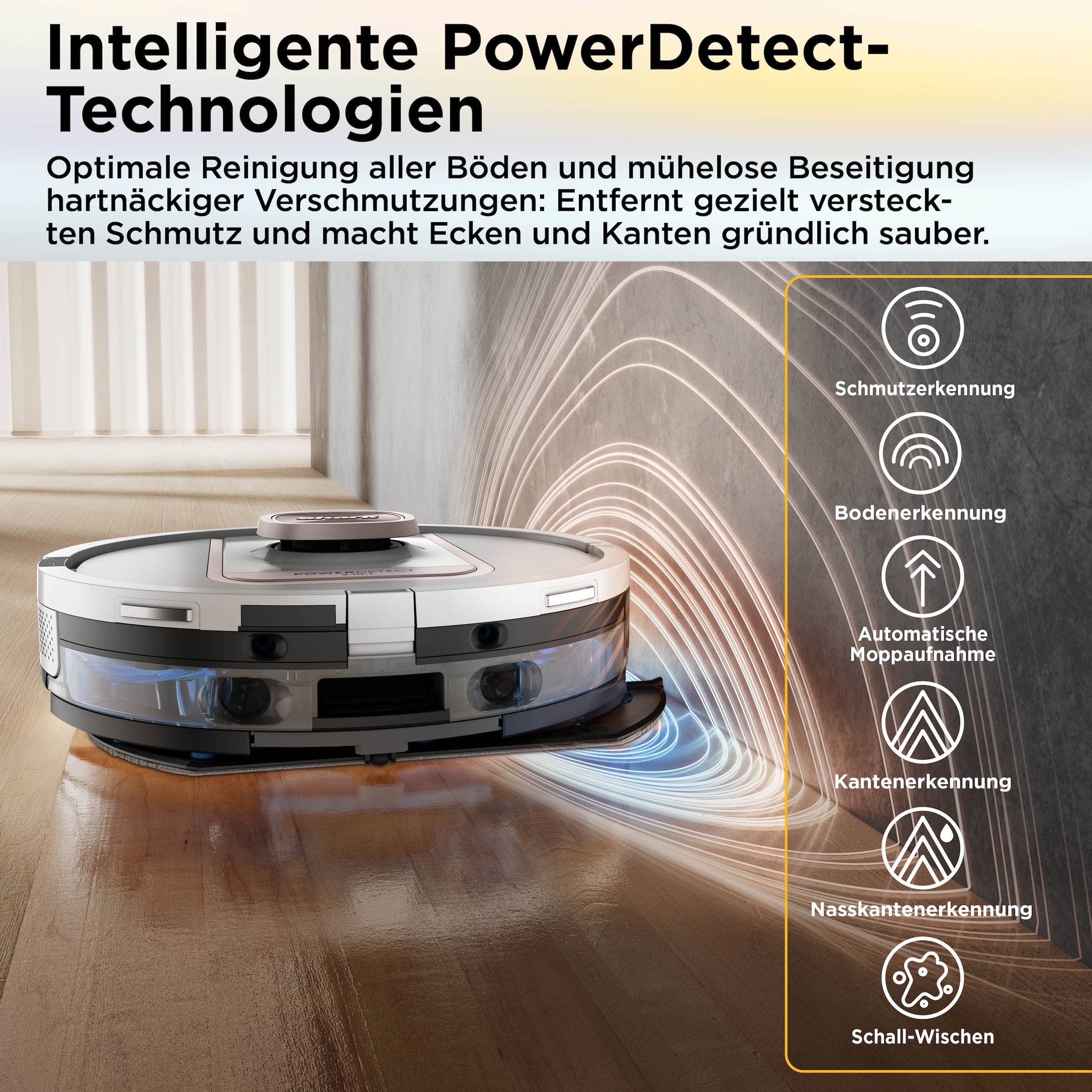 Shark Saugroboter »Shark ThermaCharged PowerDetect Saugroboter RV2900XEEUWH« beheizte Basisstation verwendet 85°C heißes Wasser und 80°C warme Luft