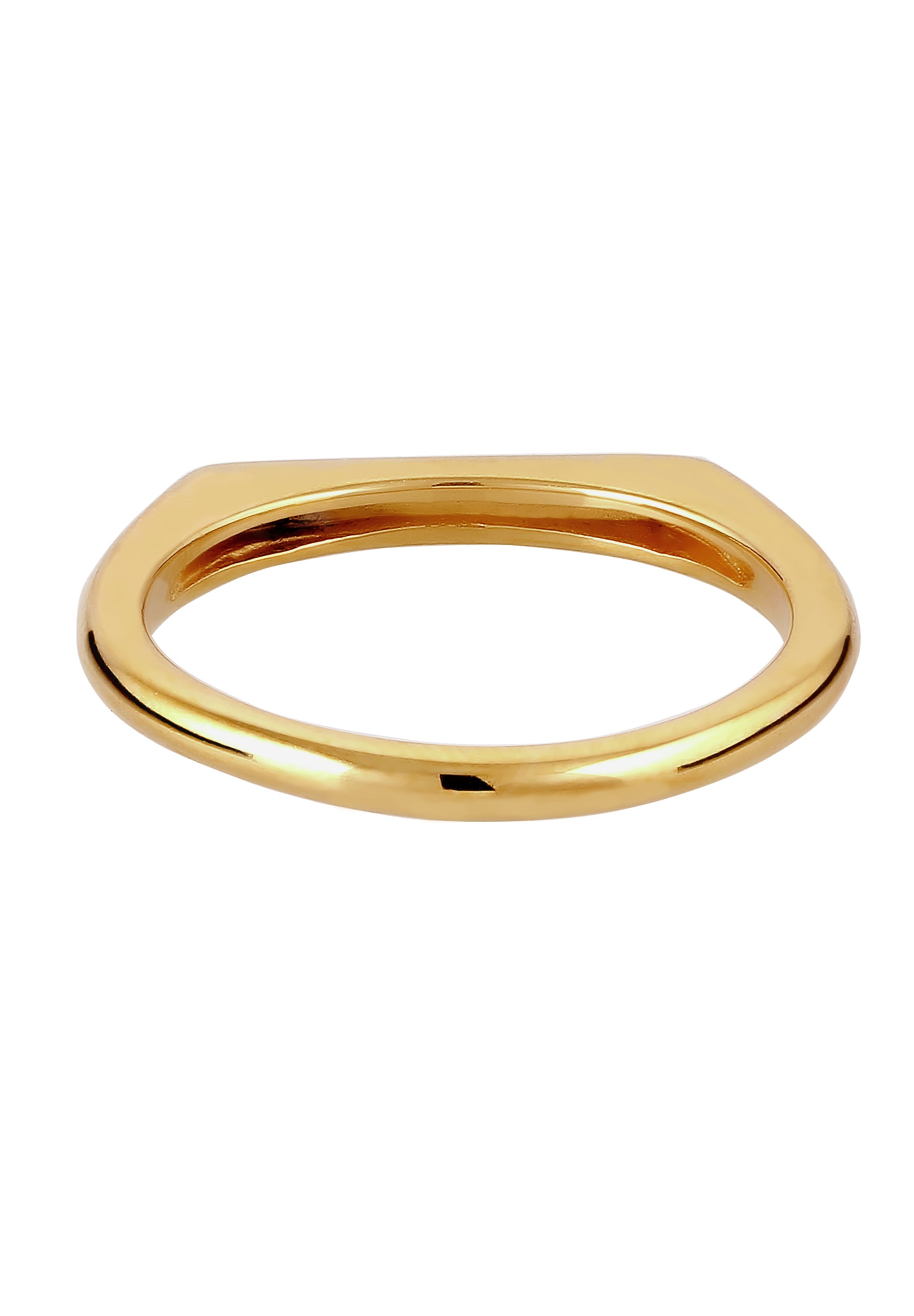 Kuzzoi Silberring »Ring Siegelring Laborgezüchteter Diamant Weis (0.02 ct) 375 Gelbgold«