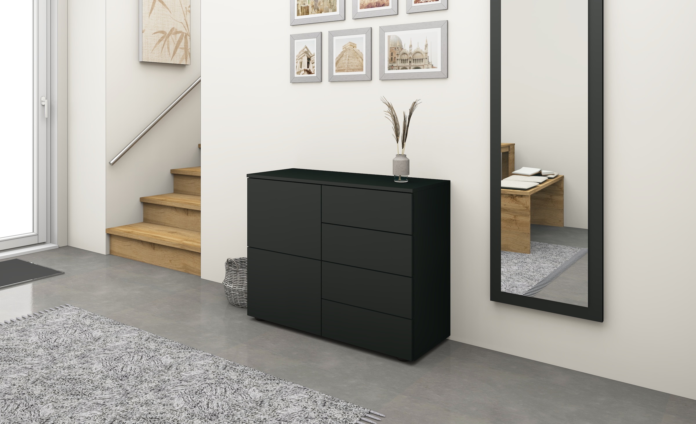 borchardt Möbel Kommode, Drucköffner (Push-To-Open), höhenverstellbare Einlegeböden