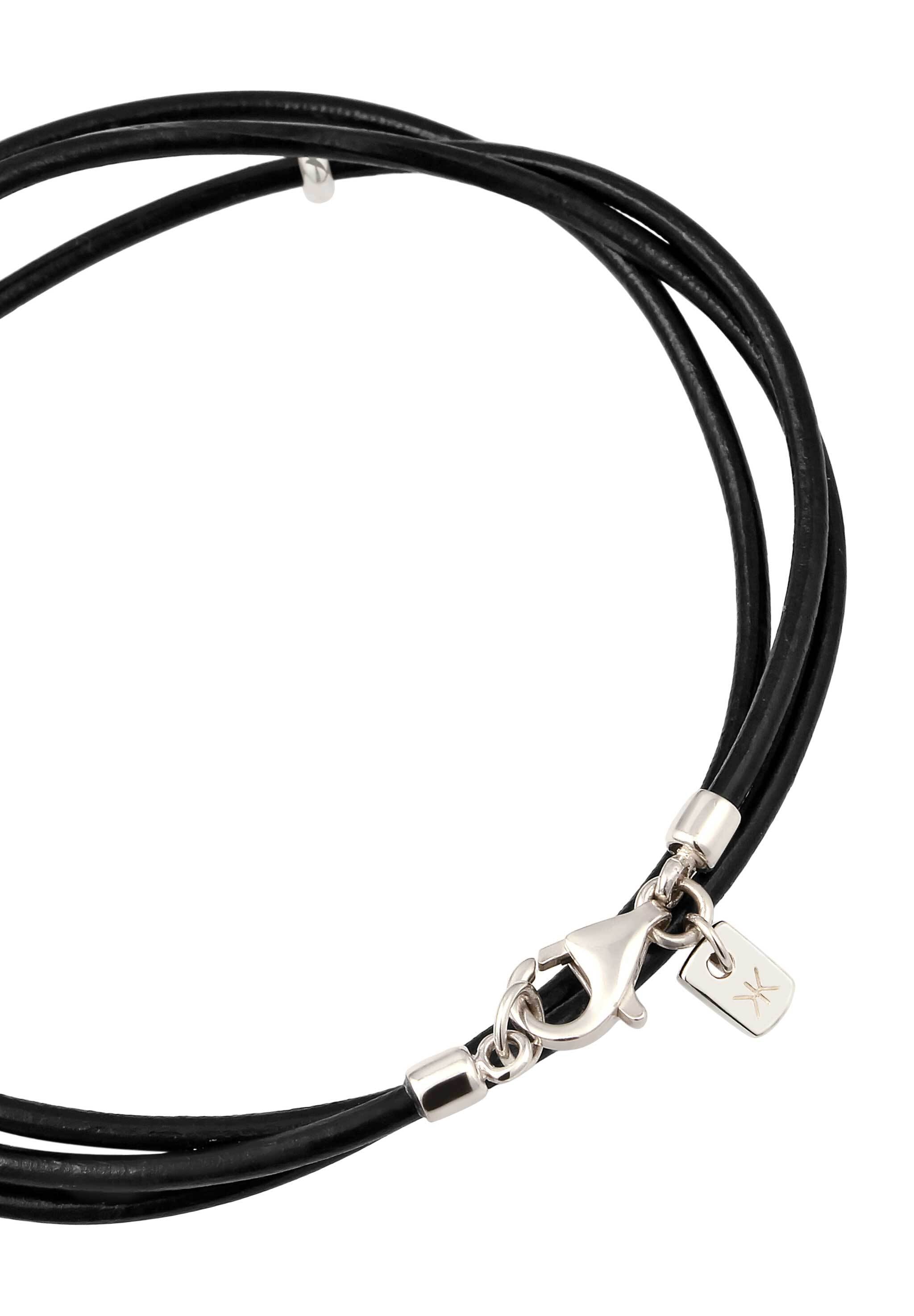 Kuzzoi Lederarmband »Armband Leder Herren 925 Sterling Silber«