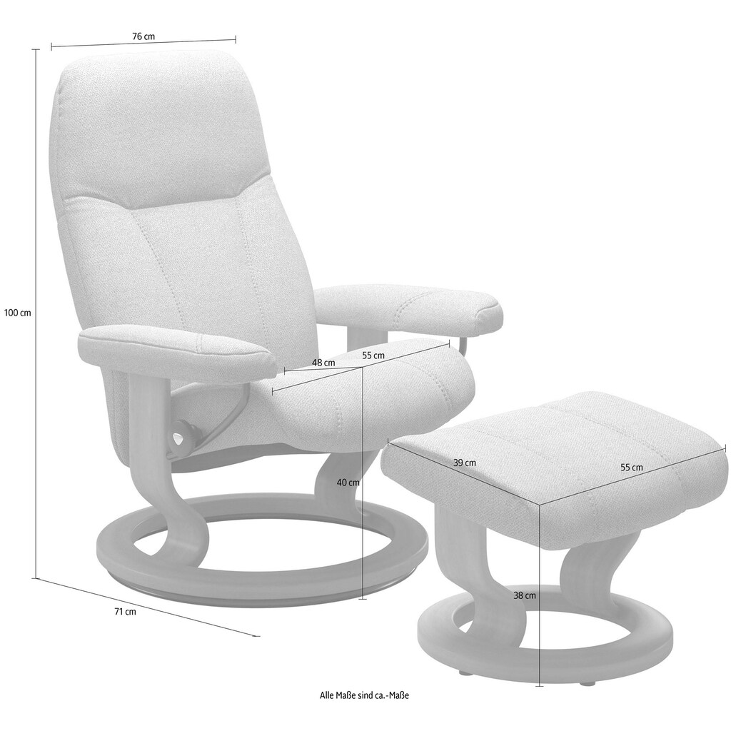 Stressless® Relaxsessel »Consul«, (Set, Relaxsessel mit Hocker), mit Hocker, mit Classic Base, Größe M, Gestell Braun