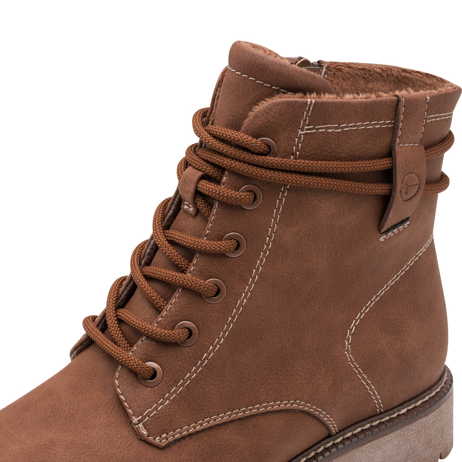 Tamaris Schnürstiefelette  , Blockabsatz, Schnürboots in veganer Verarbeitung