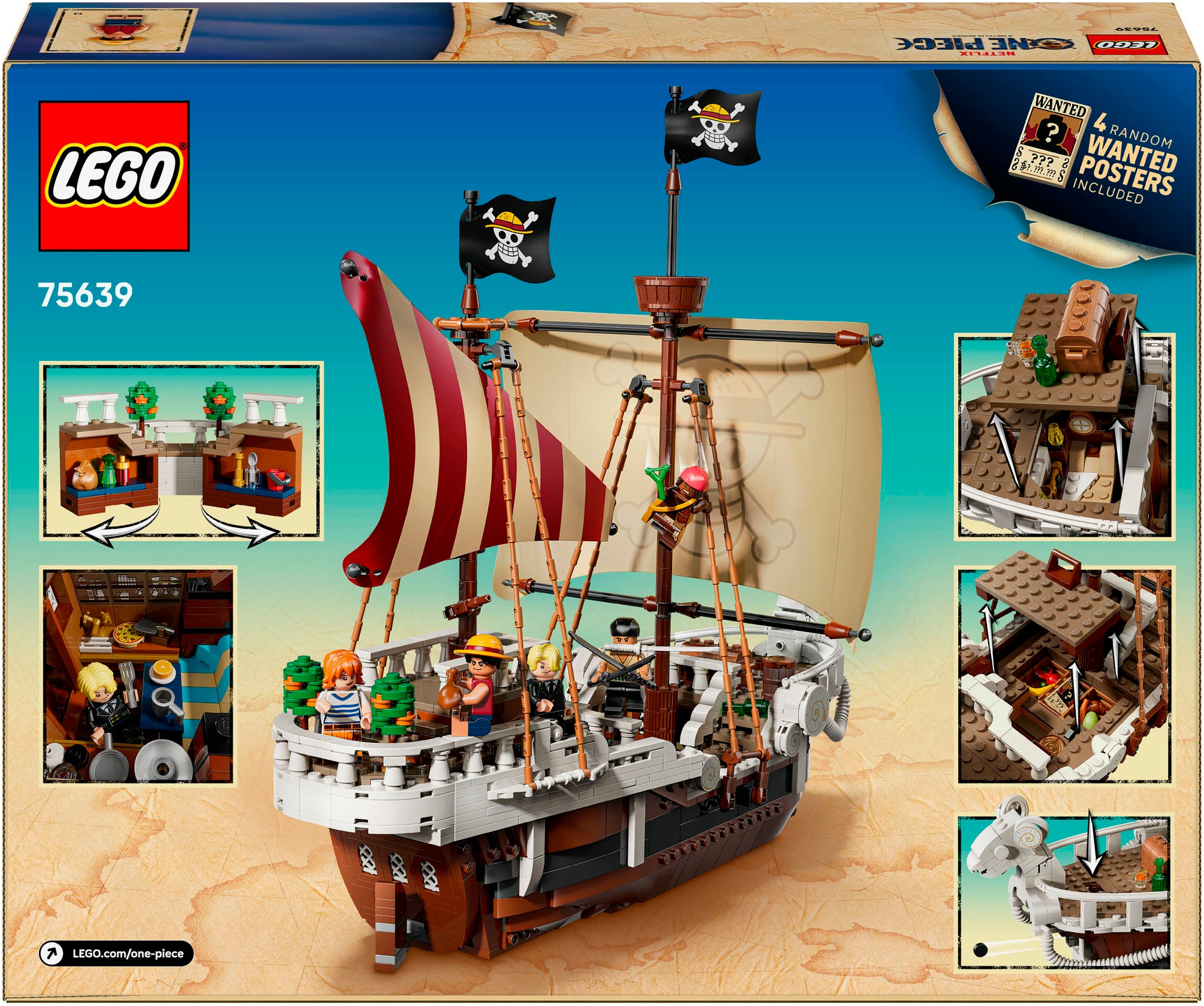 LEGO® Konstruktionsspielsteine »Das Piratenschiff Flying Lamb (75639), LEGO One Piece«, (1376 St.), Made in Europe