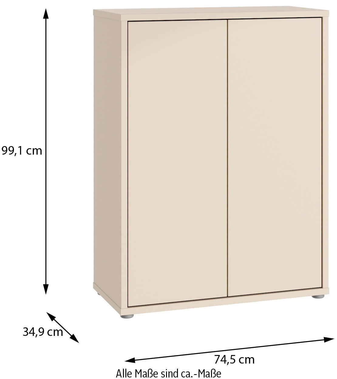 FORTE Schuhschrank »Alice Springs« B/H/T 74,5/99,1/34,9 cm,  Stauraumschrank, Mehrzweckschrank, grifflose Front, Push to open