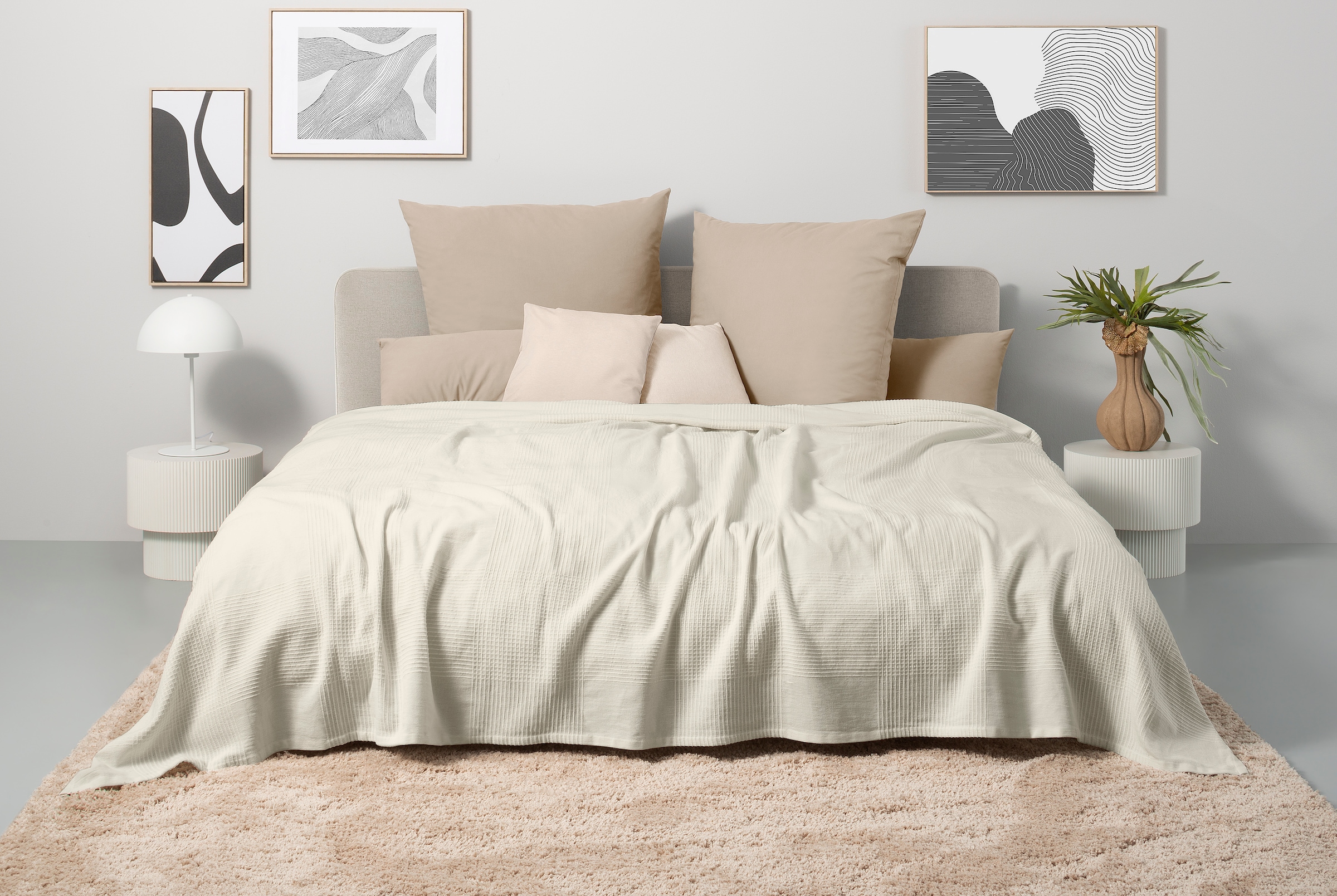 OTTO home Tagesdecke »Mira« leichte Tagesdecke aus 100% Baumwolle, uni Überwurf, ohne Füllung