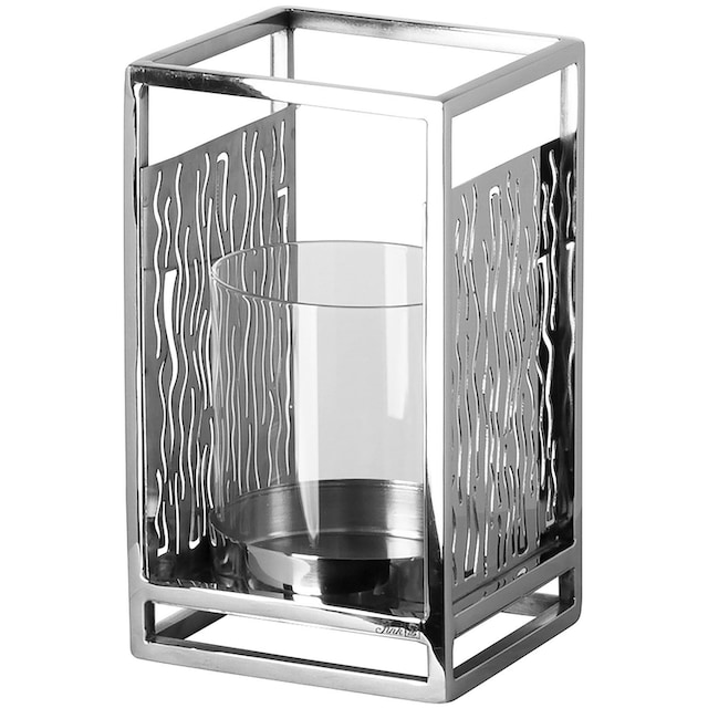Fink Windlicht »Kerzenhalter NICOSA«, (1 St.), aus Edelstahl und Glas, mit  ausgestanzten Cut-Outs auf Rechnung bestellen