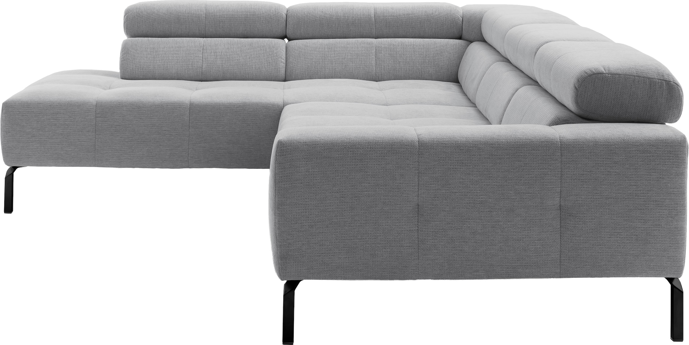 Home affaire Ecksofa »Claya Move, L-Form, Kopf- & Rückenverstellung, Breite 282 cm« Moderne Steppung, weicher Polsteraufbau & saugroboterfreundliche Höhe