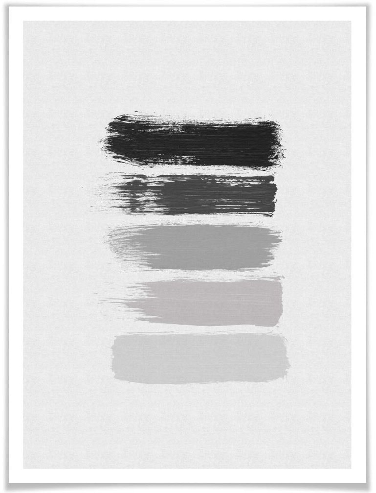 Wall-Art Poster »50 Shades of Grey Schwarz Grau«, Grafik, (1 St.), Poster  ohne Bilderrahmen auf Rechnung kaufen