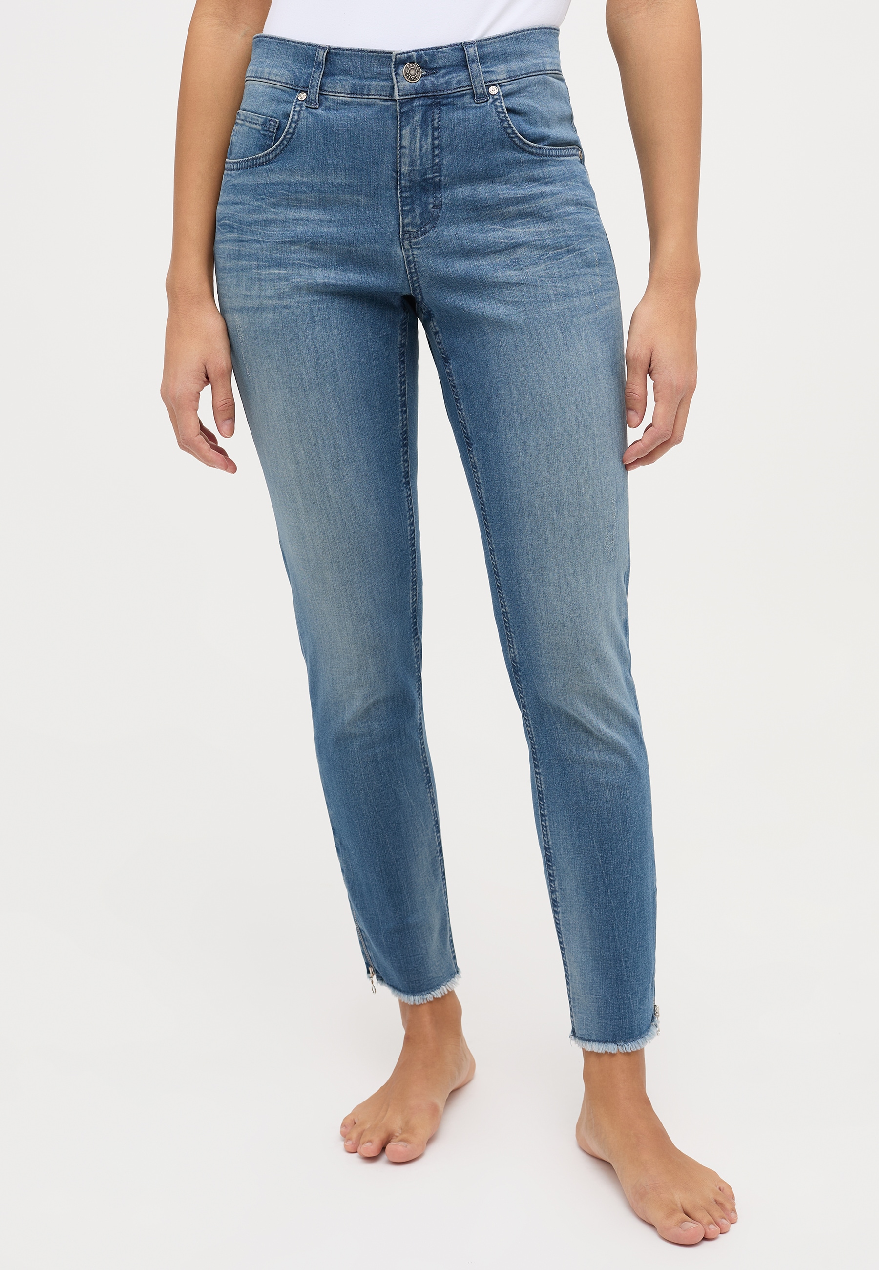 Skinny-fit-Jeans »Ankle Zip Fringe«