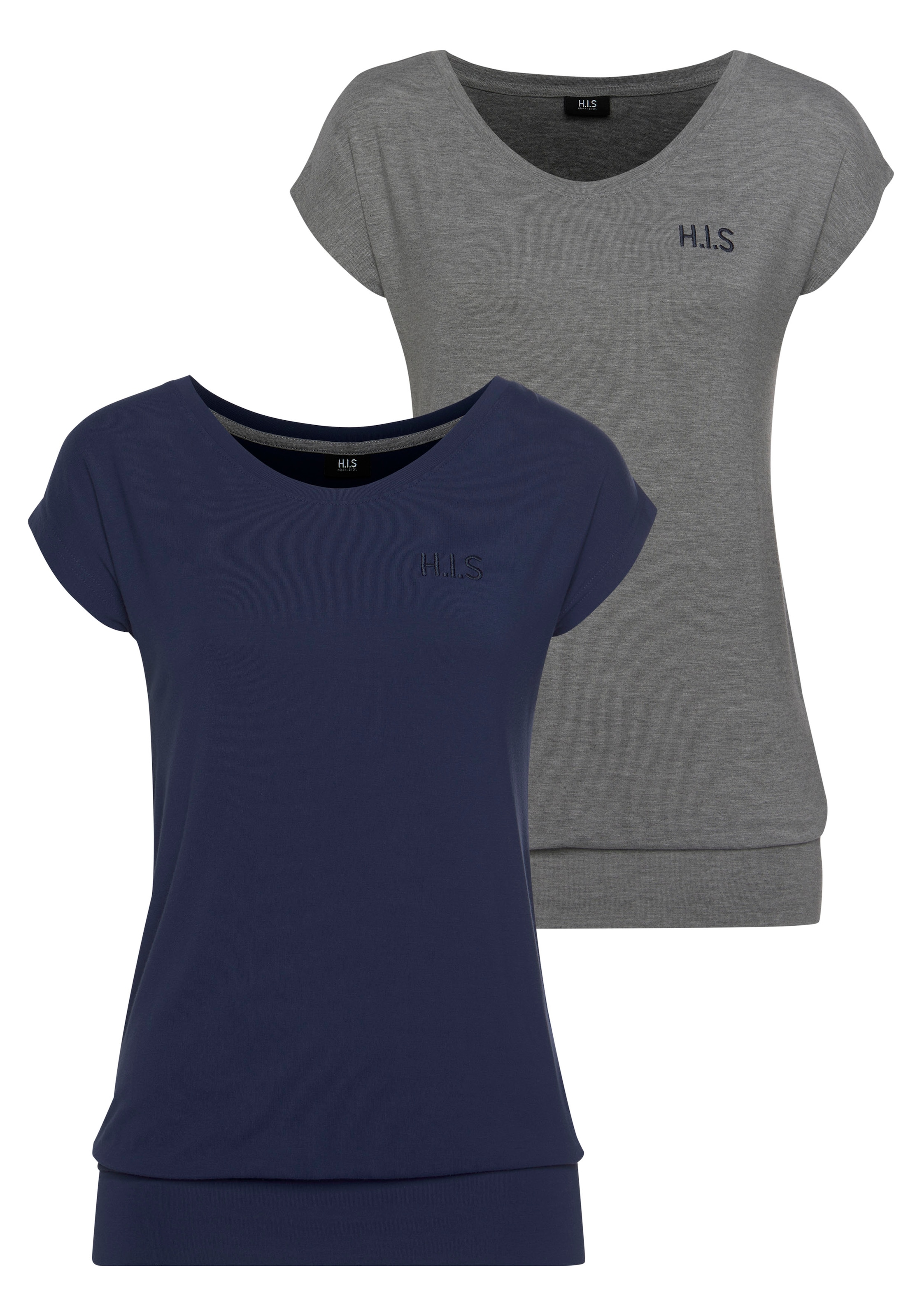 H.I.S T-Shirt »aus Viskose«, bei ♕ (2er-Pack)