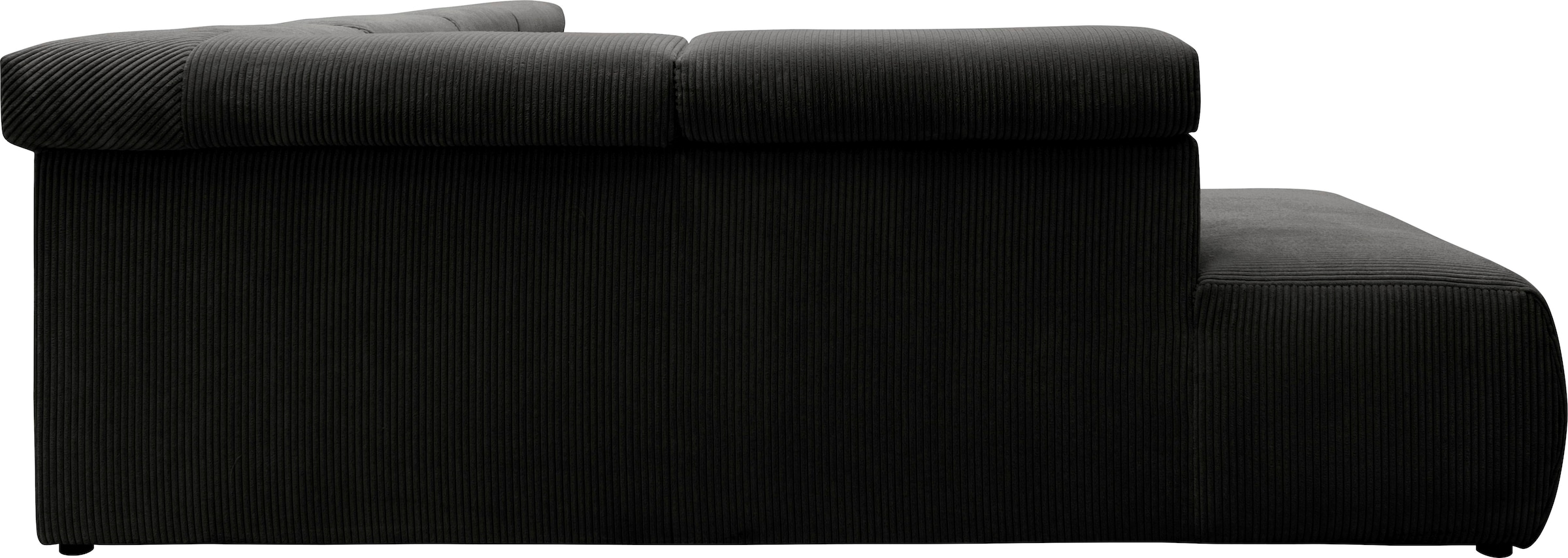 DOMO collection Wohnlandschaft »Brandon, belastbar bis 140kg/ Sitz, B/T: 359/228 cm, U-Form«, mit Sitztiefenverstellung, Cord, grau