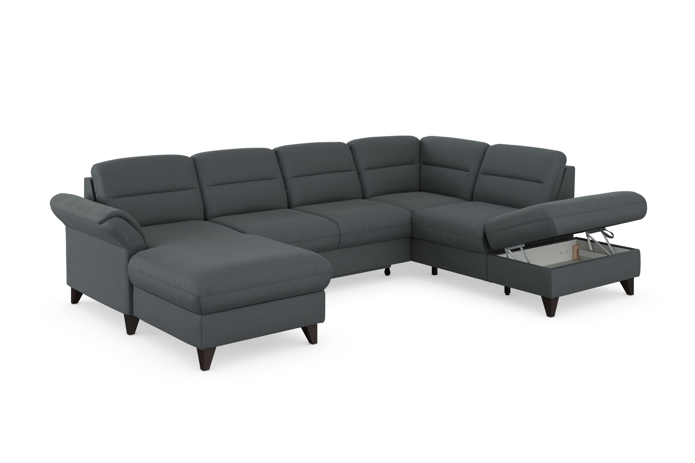 sit&more Wohnlandschaft »Mellum U-Form«, Federkern, wahlweise mit Bettfunktion, Stauraum und Armteilfunktion