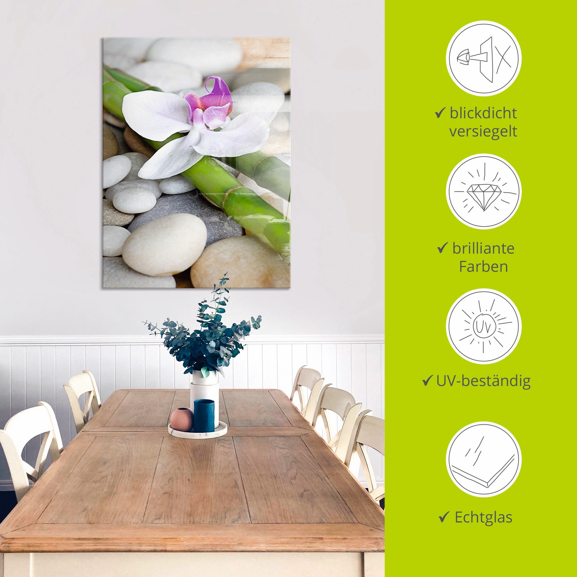 Artland Glasbild »Zen Orchidee«, Zen, (1 St.), in verschiedenen Größen