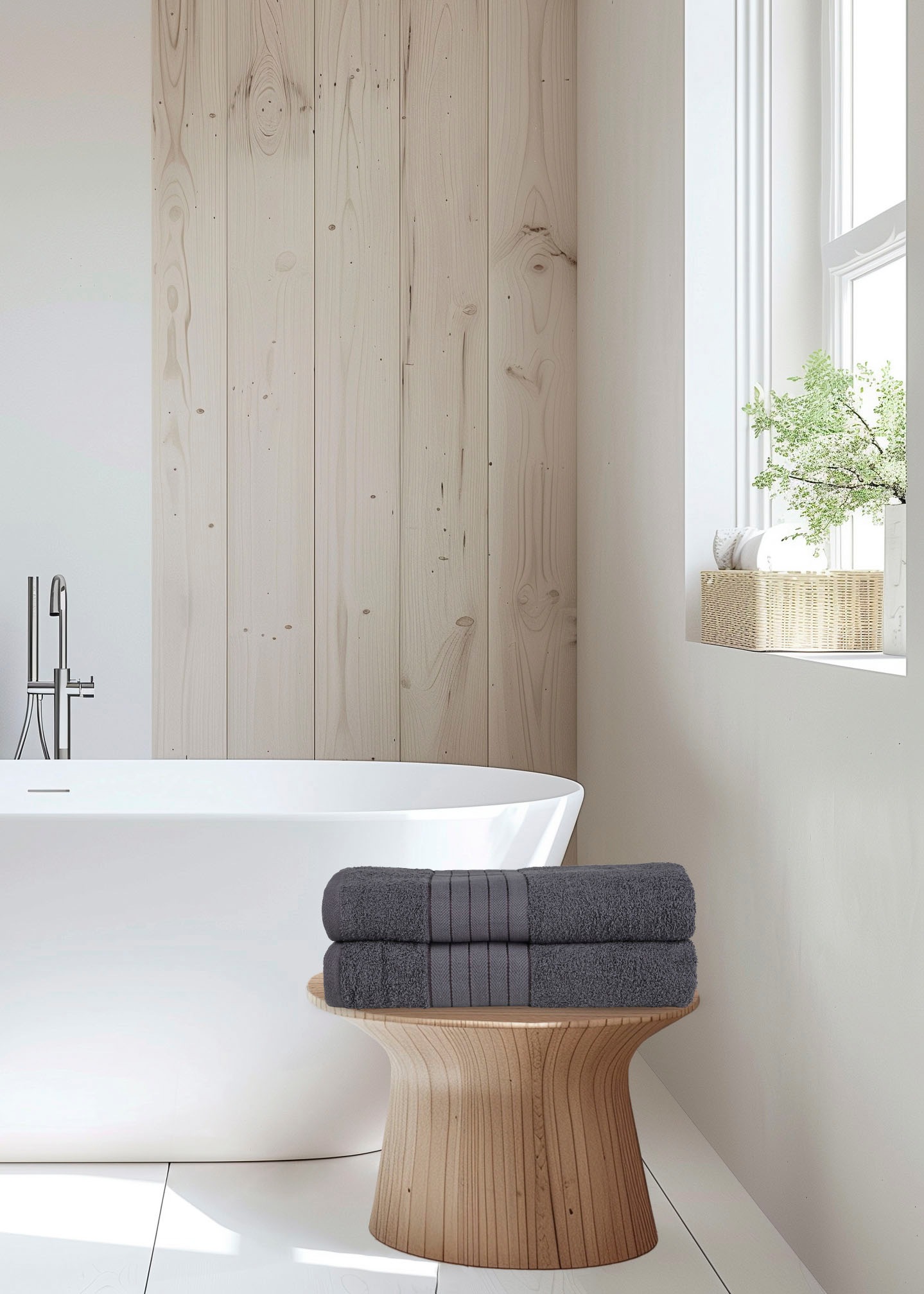 good morning Badetuch »Uni Towels«, (2 St., 2er Set Badetücher 70 x 140 cm), Baumwolle, Walkfrottee, Bordüre, 500 GSM, Einfarbig, ohne Aufhängung