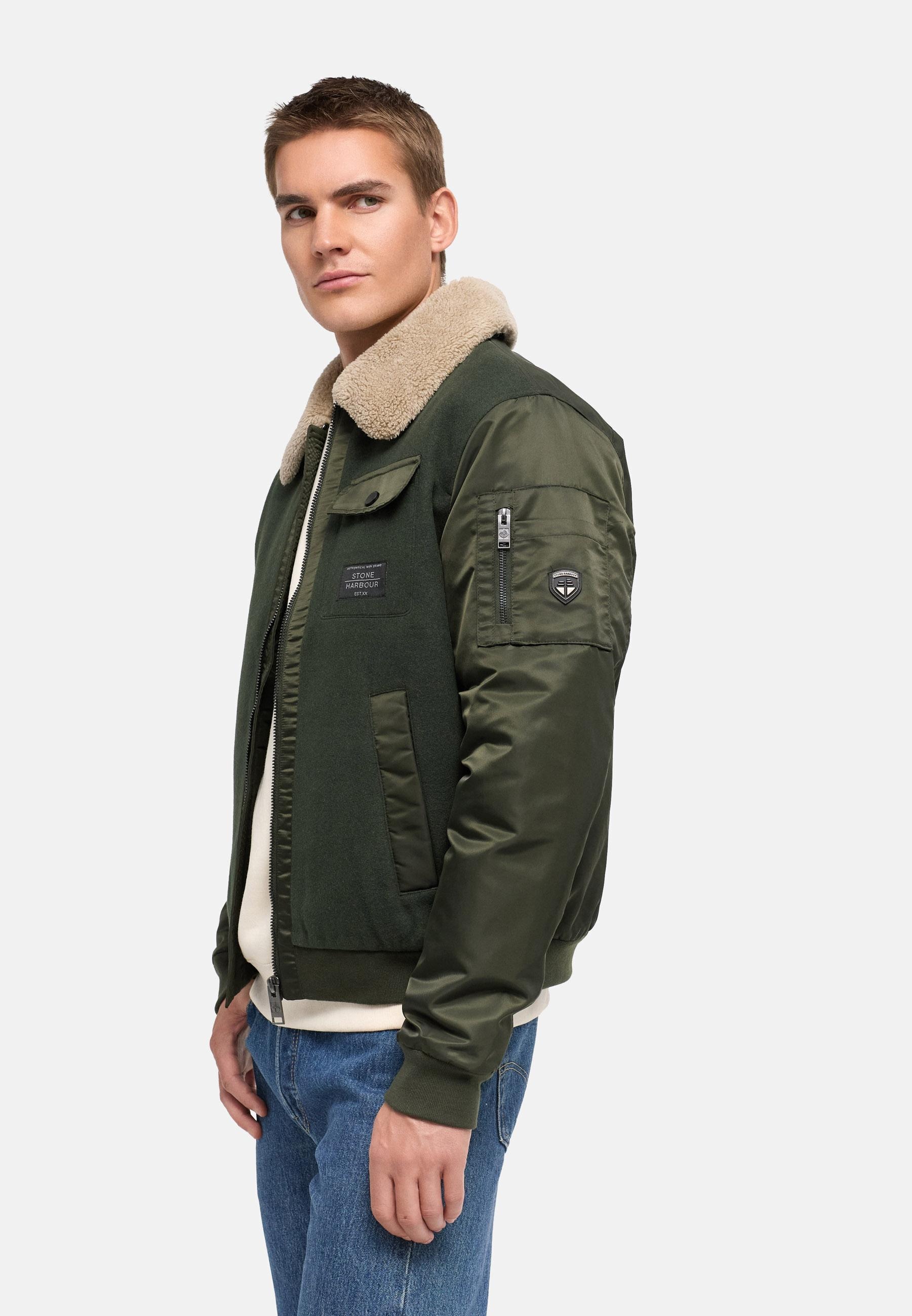 Stone Harbour Winterjacke »Winterjacke Somaeel XX« ohne Kapuze Warme Herren Hybridjacke mit Teddykragen