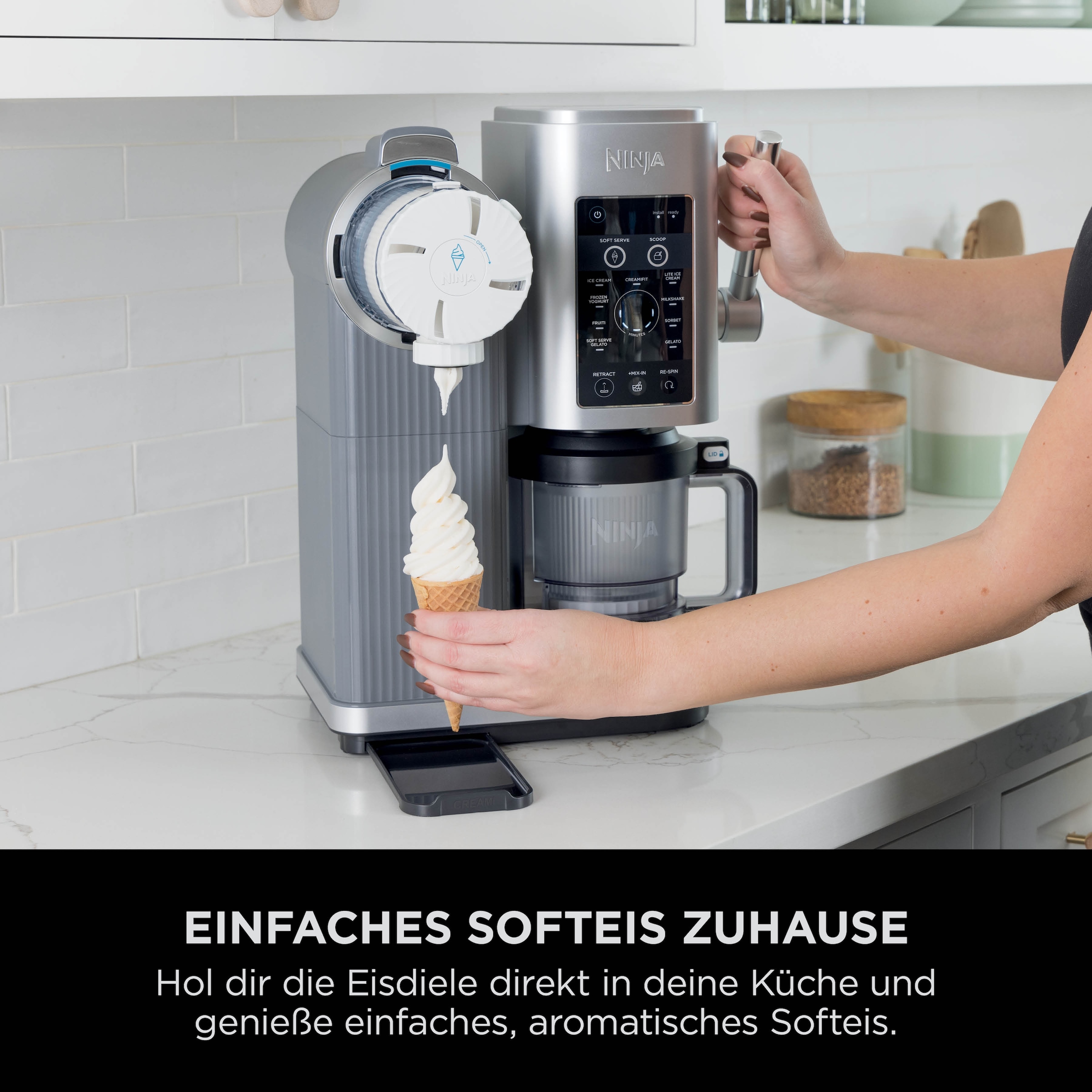 NINJA Eismaschine »Ninja CREAMi Scoop & Swirl 13-in-1 Softeis- und Eismaschine NC701EU« 0,48 l Softeis & Eismaschine NC701EU