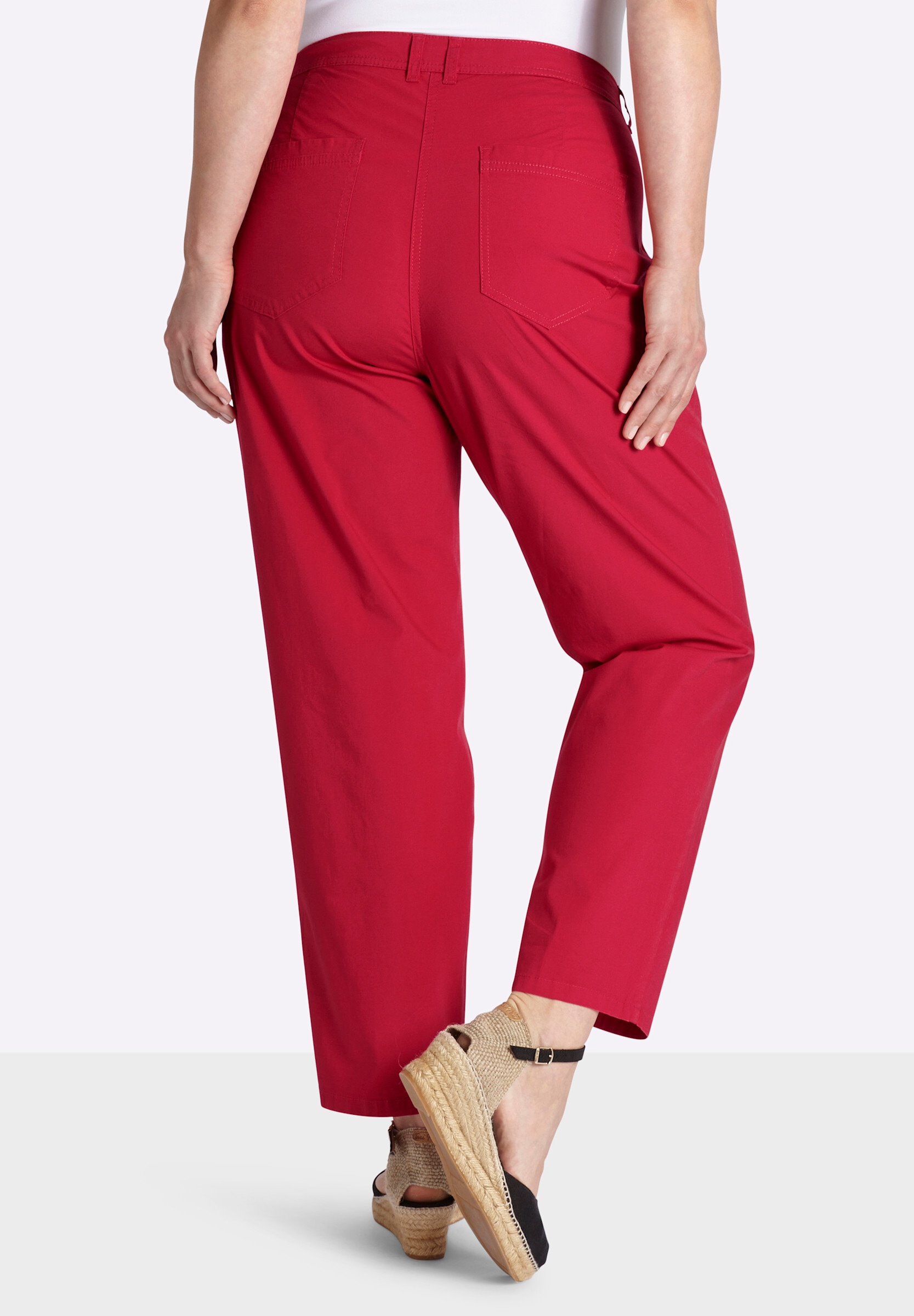 Sheego 5-Pocket-Hose »Chinohose Chinohose mit Strassknopf am Bund«