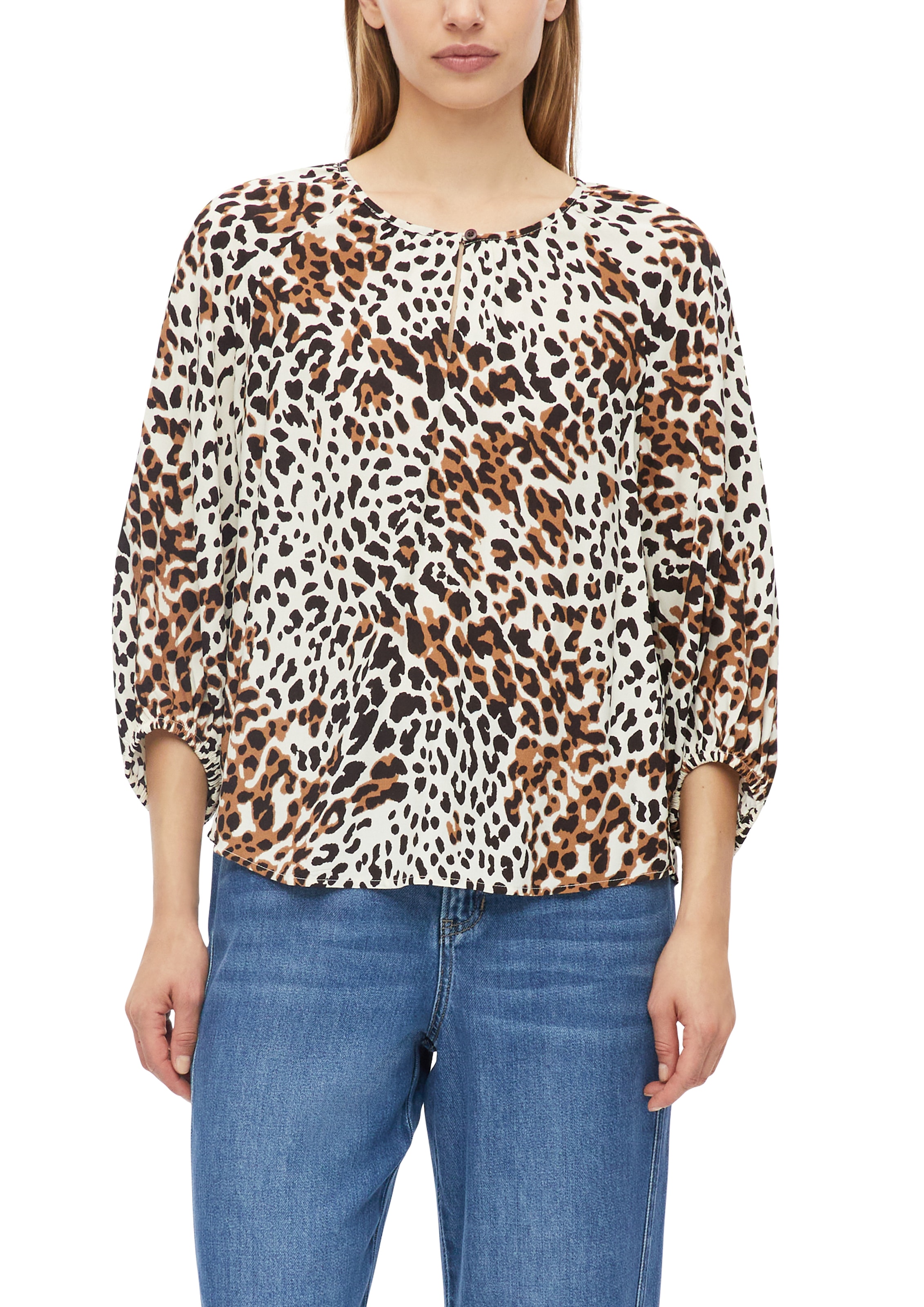 s.Oliver Druckbluse 3/4-Arm Sommerbluse / bedruckt / Rundhals